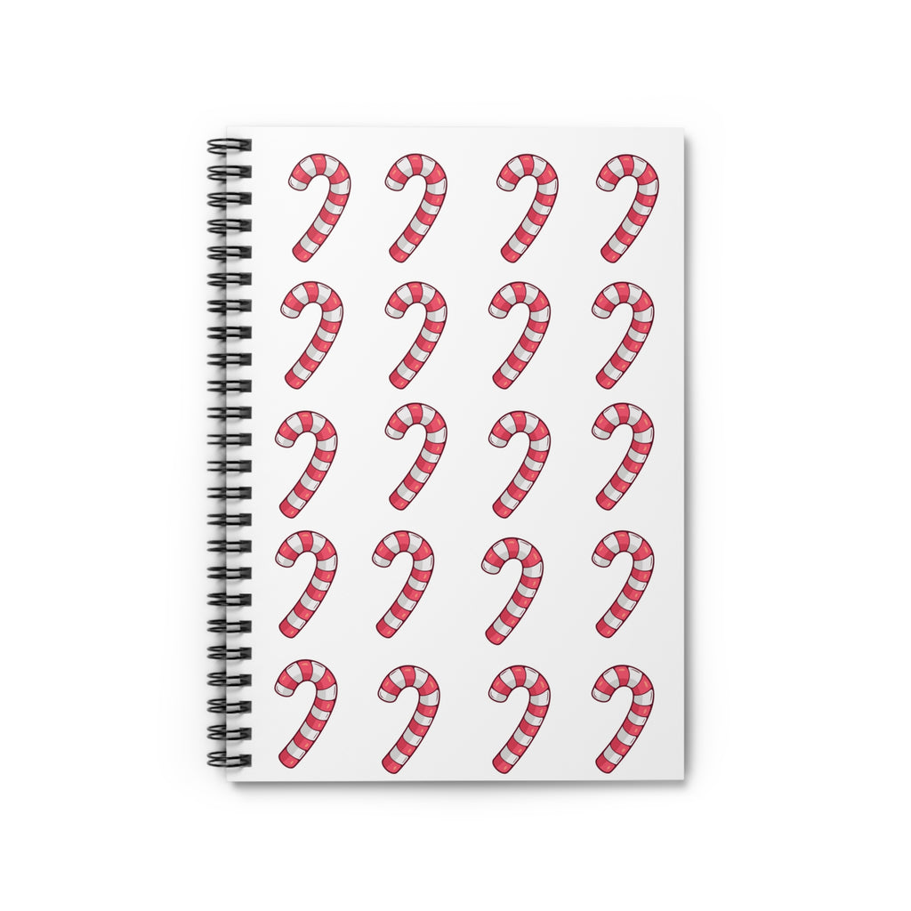 Candy Cane Pattern Spiral Notebook —  Ruled Line