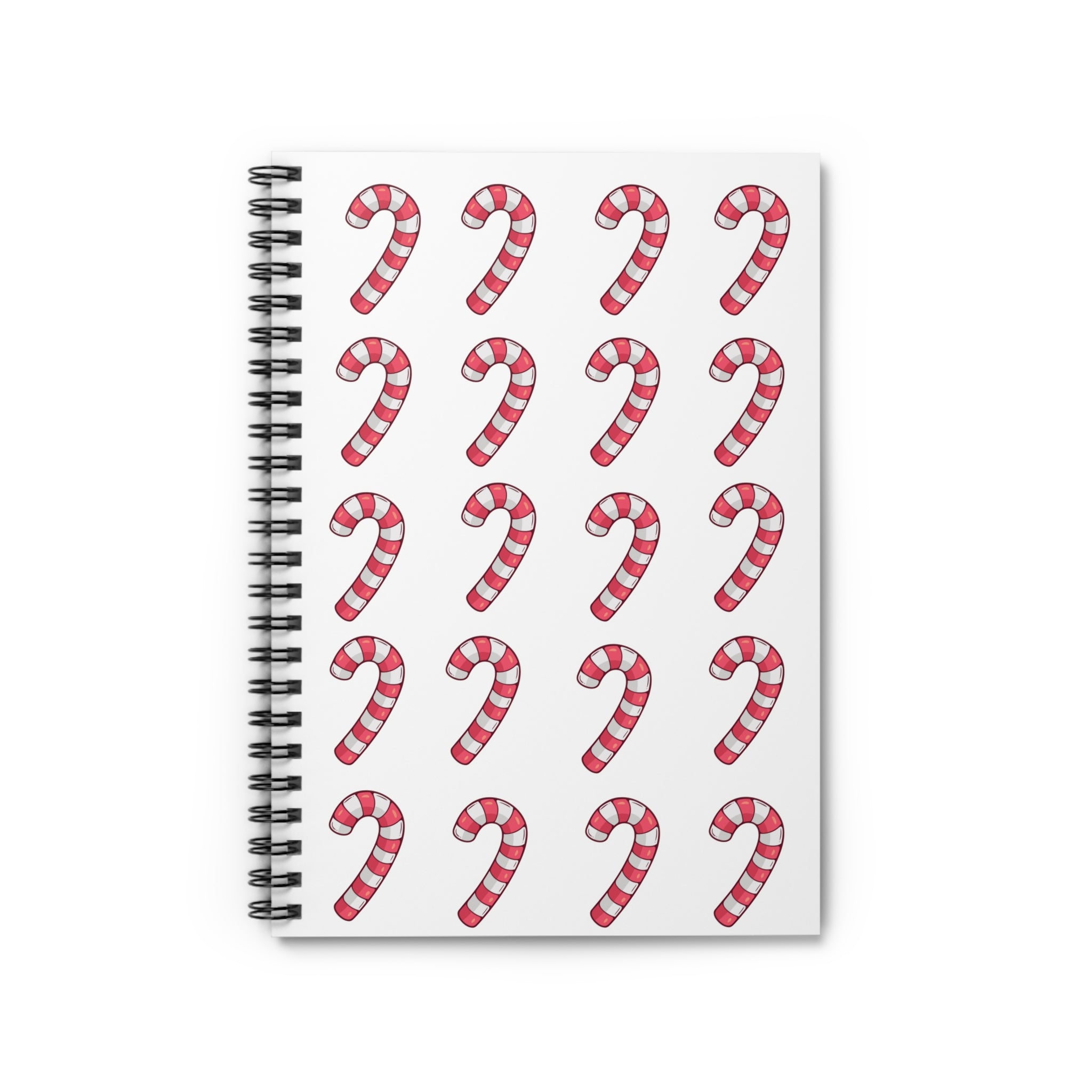 Candy Cane Pattern Spiral Notebook —  Ruled Line