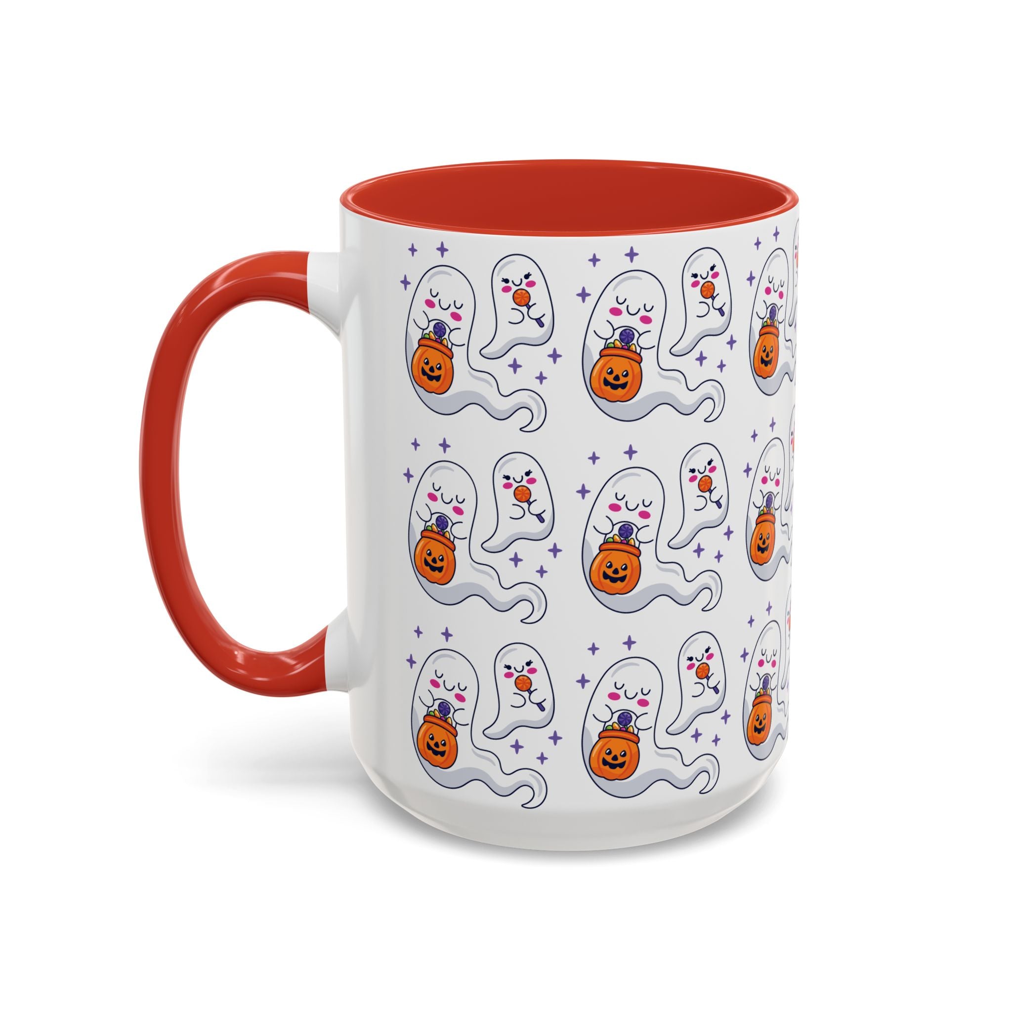 Halloween Ghosts Holding Treats Accent Coffee Mug (11, 15oz)