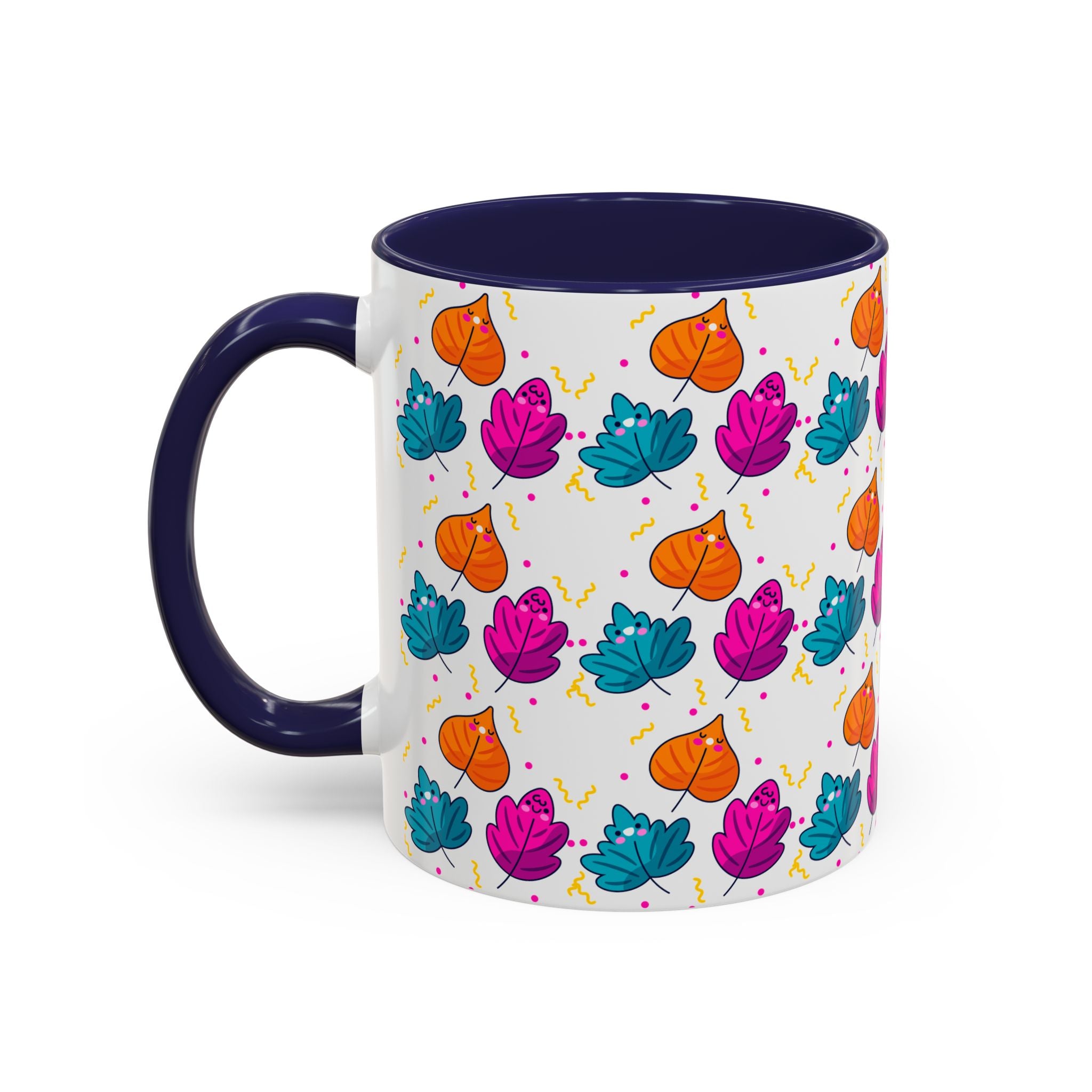 Bright Vibrant Leaves Accent Coffee Mug (11, 15 oz)