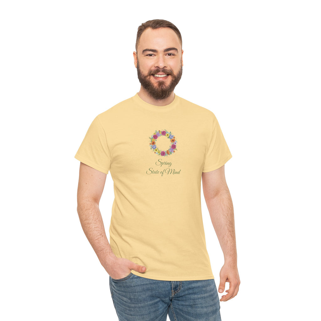 ''Spring State of Mind'' T-Shirt - Floral Wreath Spring Tee