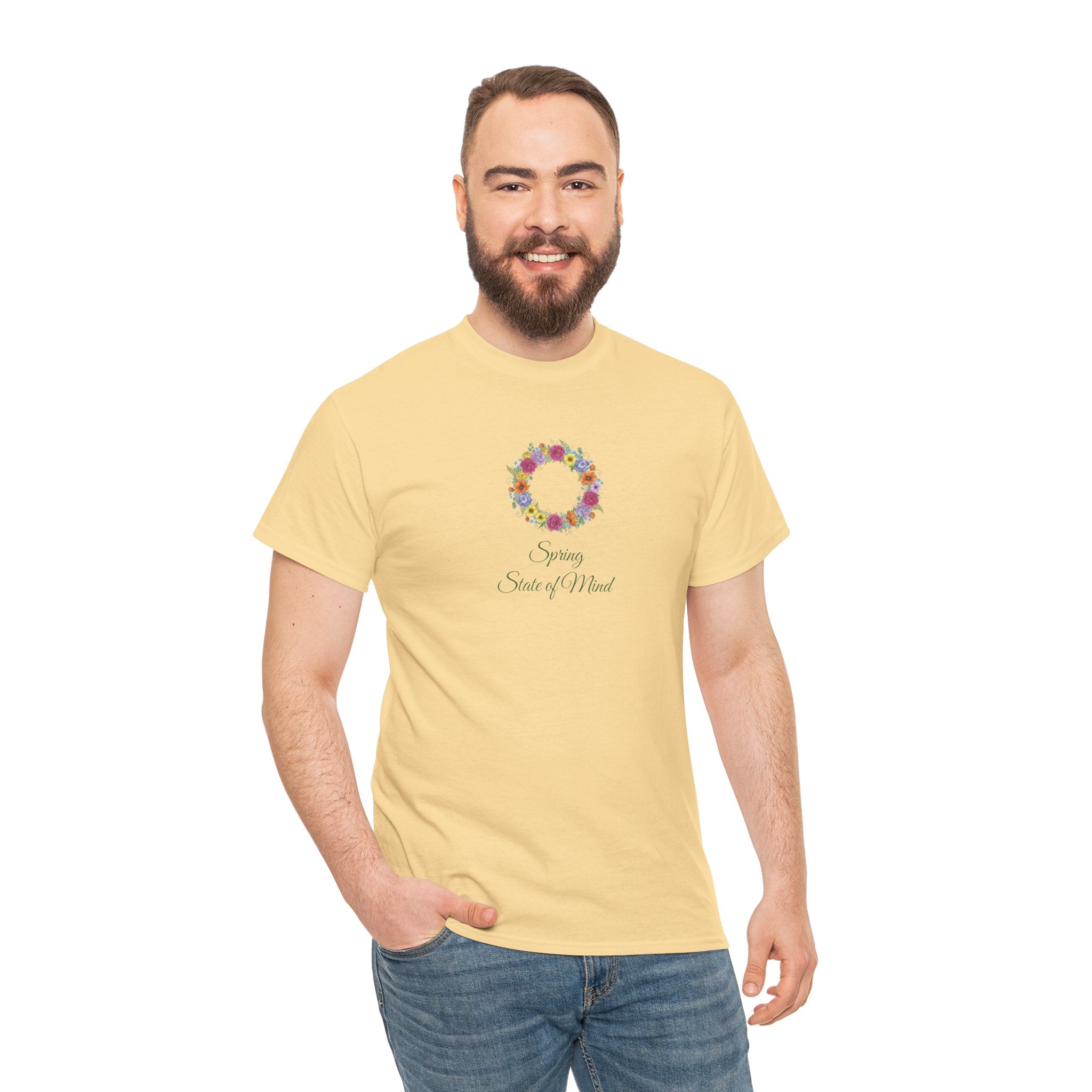 ''Spring State of Mind'' T-Shirt - Floral Wreath Spring Tee