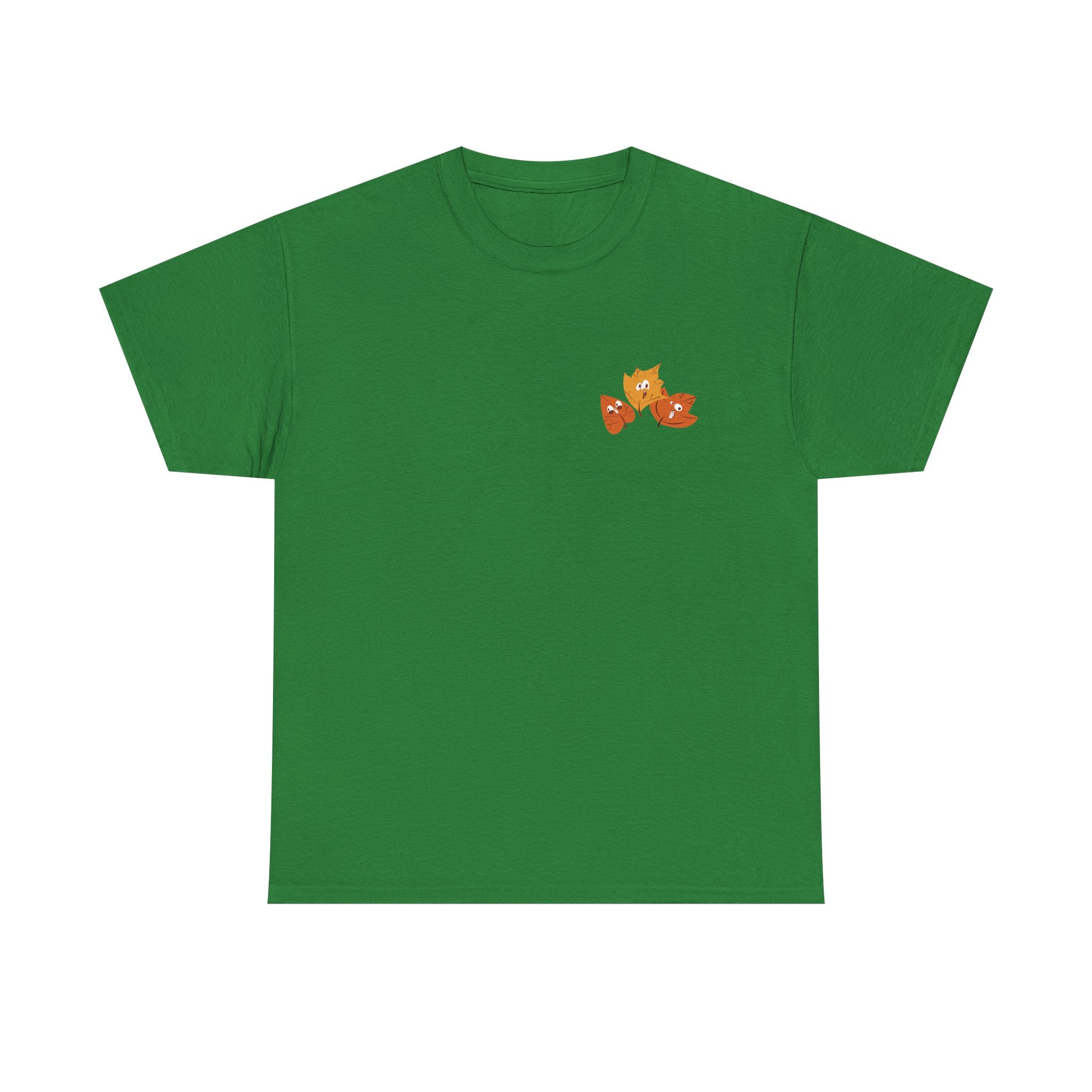 Smiley Autumn Leaves Unisex Heavy Cotton Tee