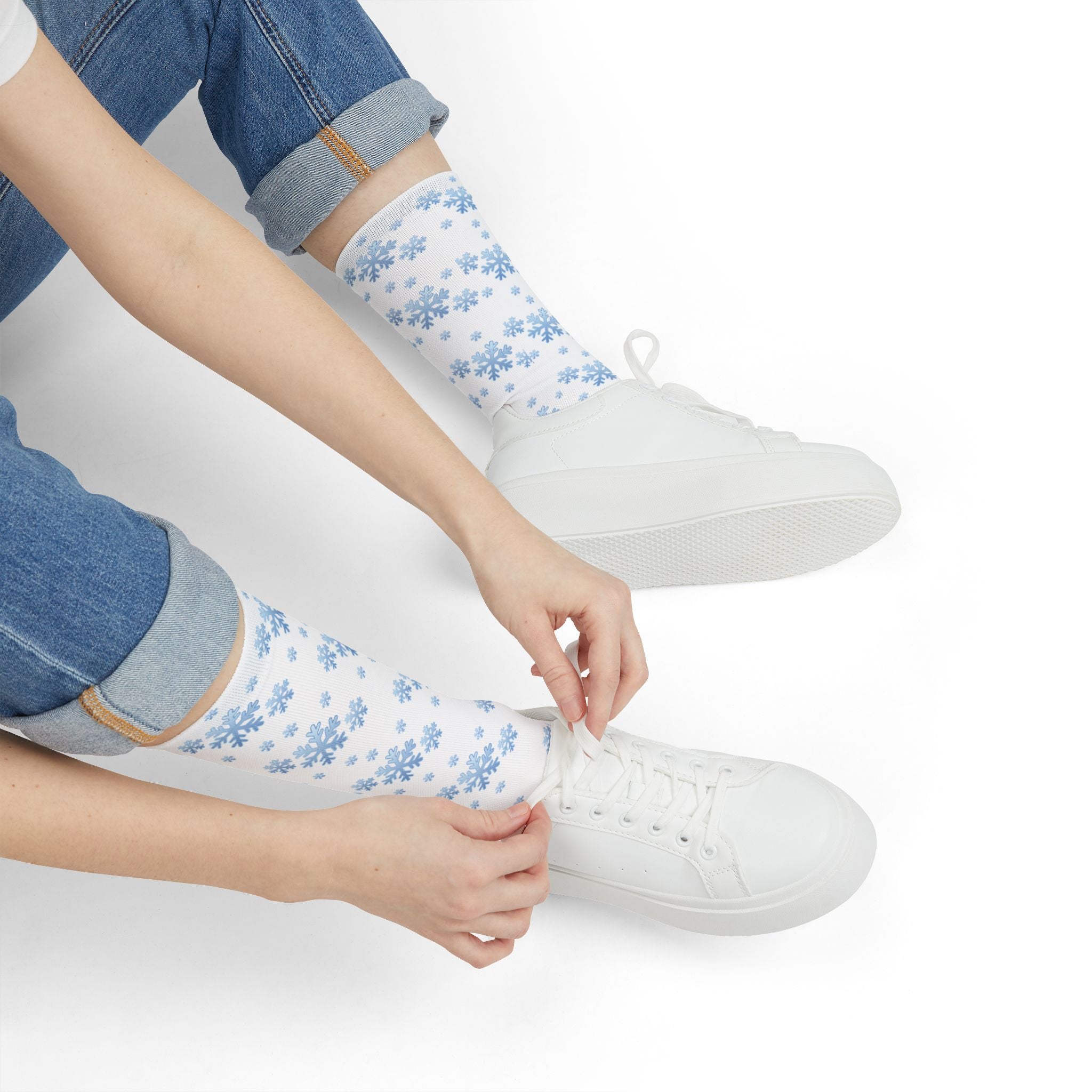 Snowflake Sublimation Crew Socks