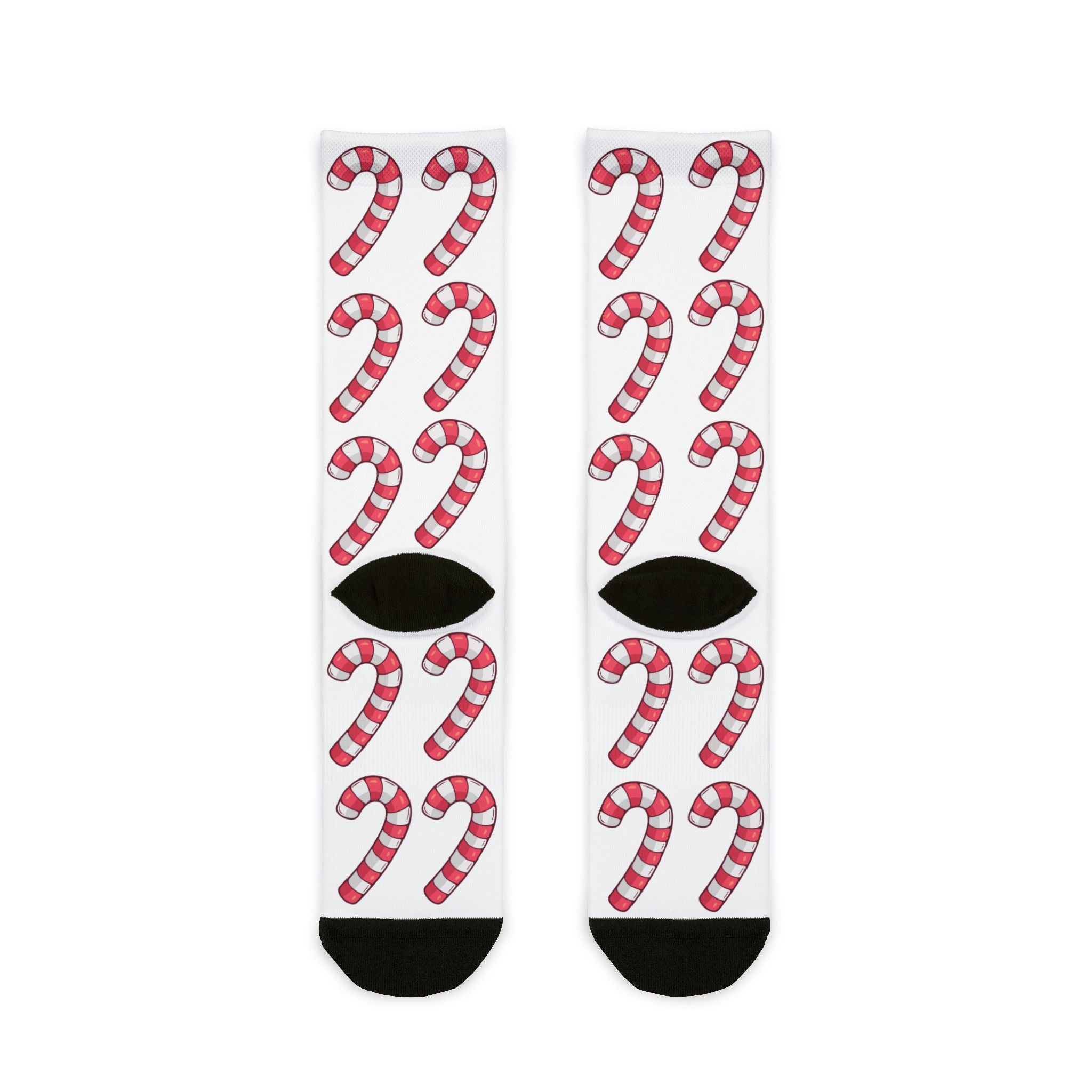Candy Cane Pattern Sublimation Crew Socks