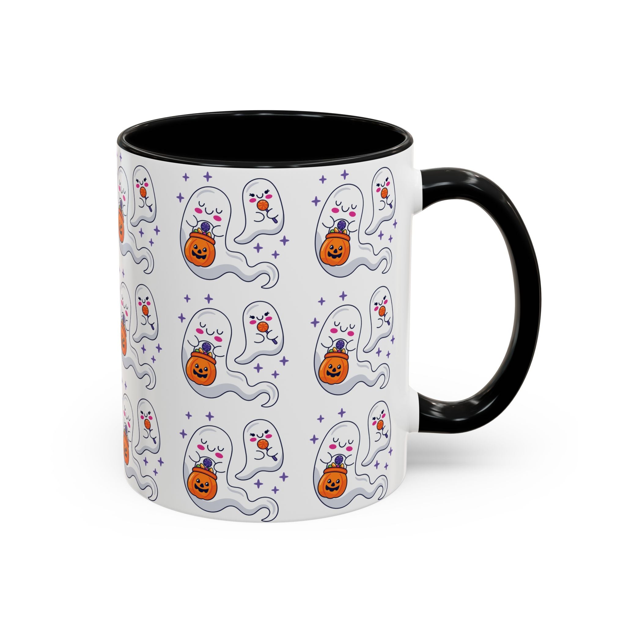 Halloween Ghosts Holding Treats Accent Coffee Mug (11, 15oz)