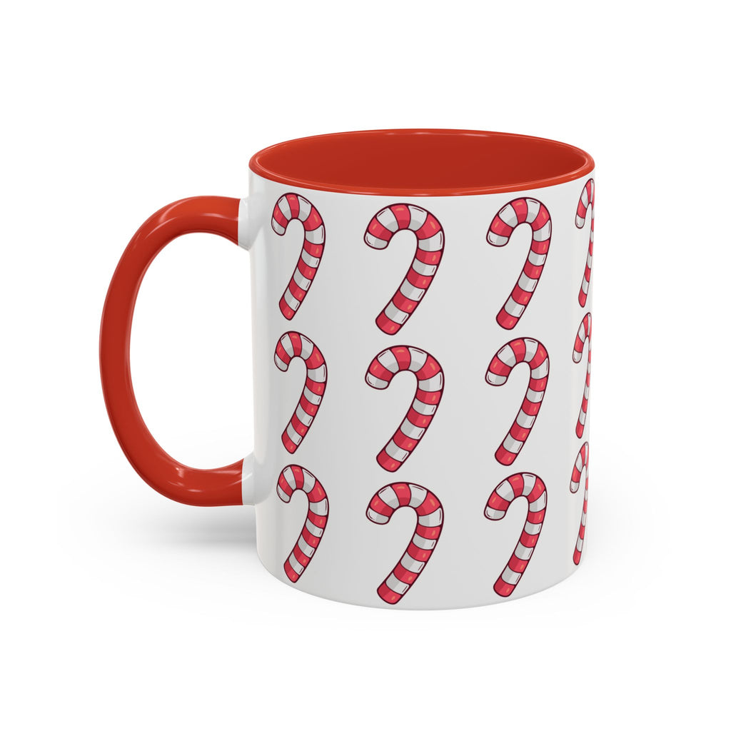 Candy Cane Pattern Accent Coffee Mug (11/15oz)