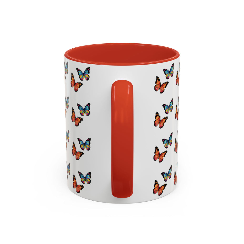 Butterfly Pattern Coffee Mug — Colorful Sunset Butterflies, 11/15oz