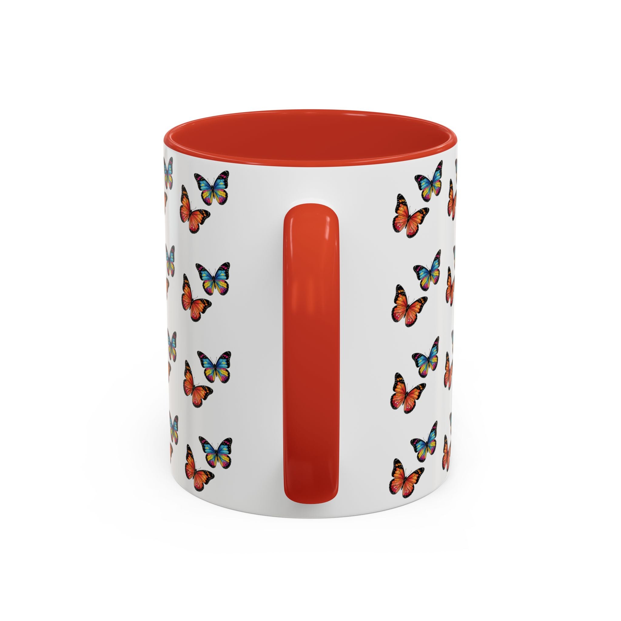 Butterfly Pattern Coffee Mug — Colorful Sunset Butterflies, 11/15oz