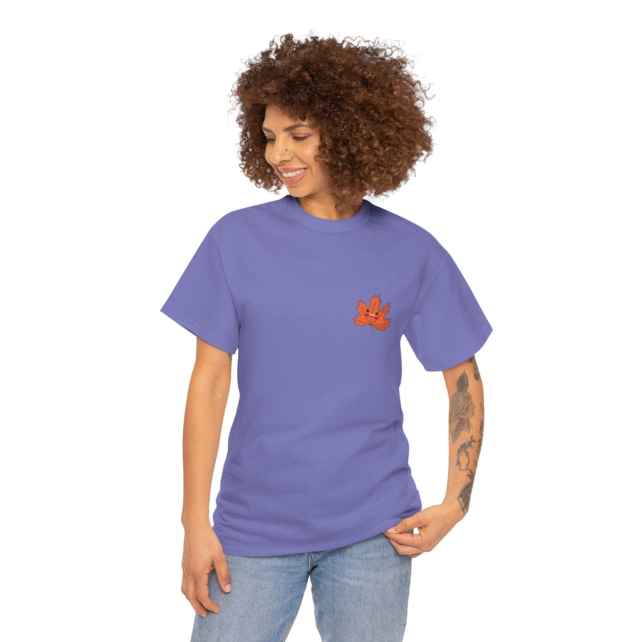 Cute Autumn Leaf Unisex Heavy Cotton Tee