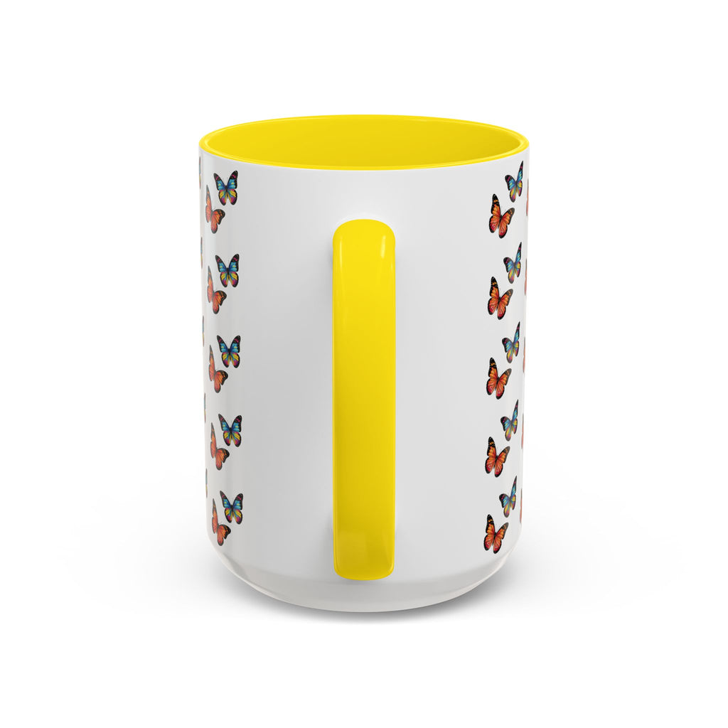 Butterfly Pattern Coffee Mug — Colorful Sunset Butterflies, 11/15oz