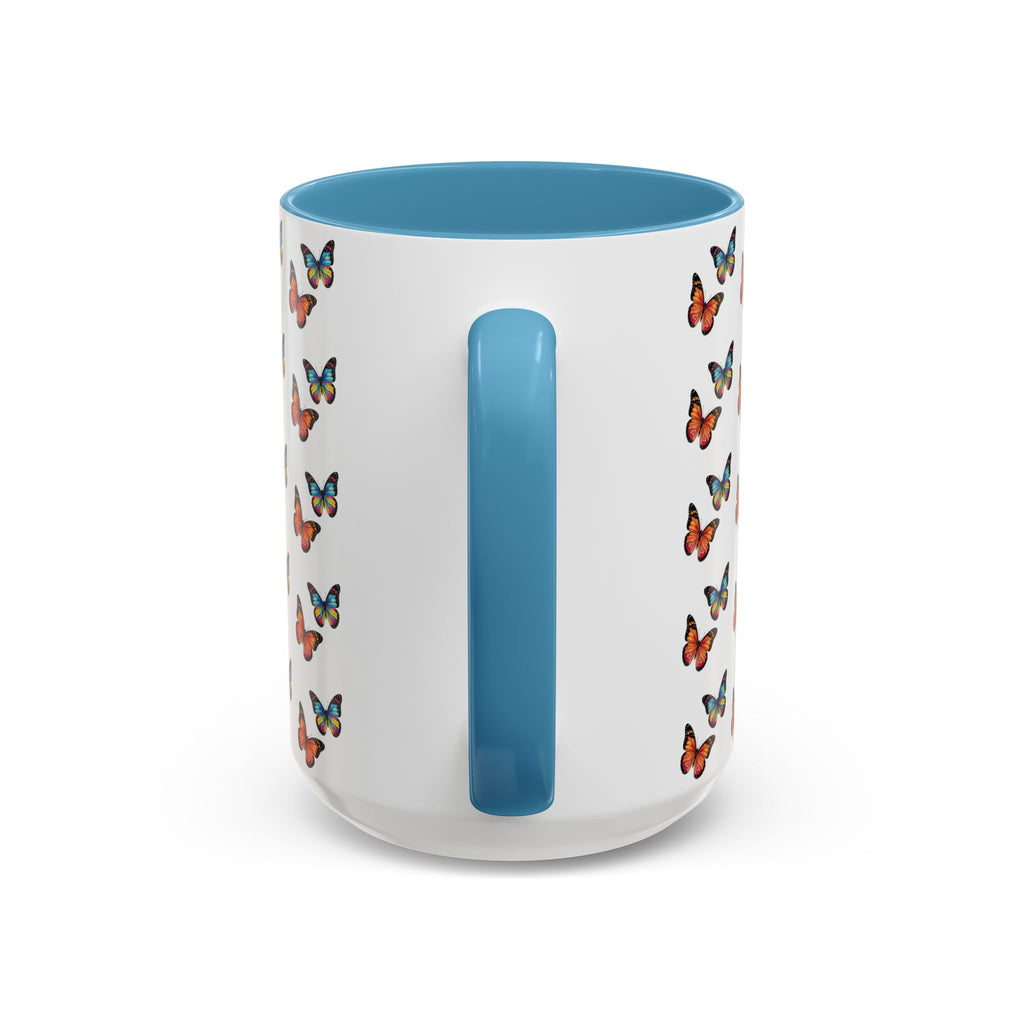 Butterfly Pattern Coffee Mug — Colorful Sunset Butterflies, 11/15oz
