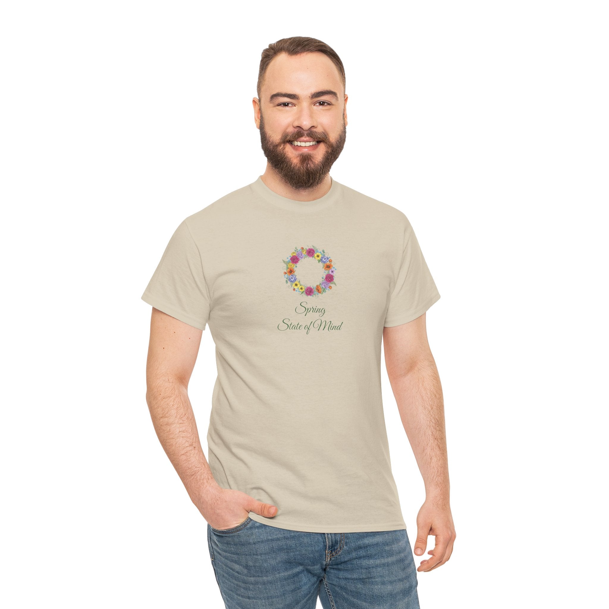 ''Spring State of Mind'' T-Shirt - Floral Wreath Spring Tee