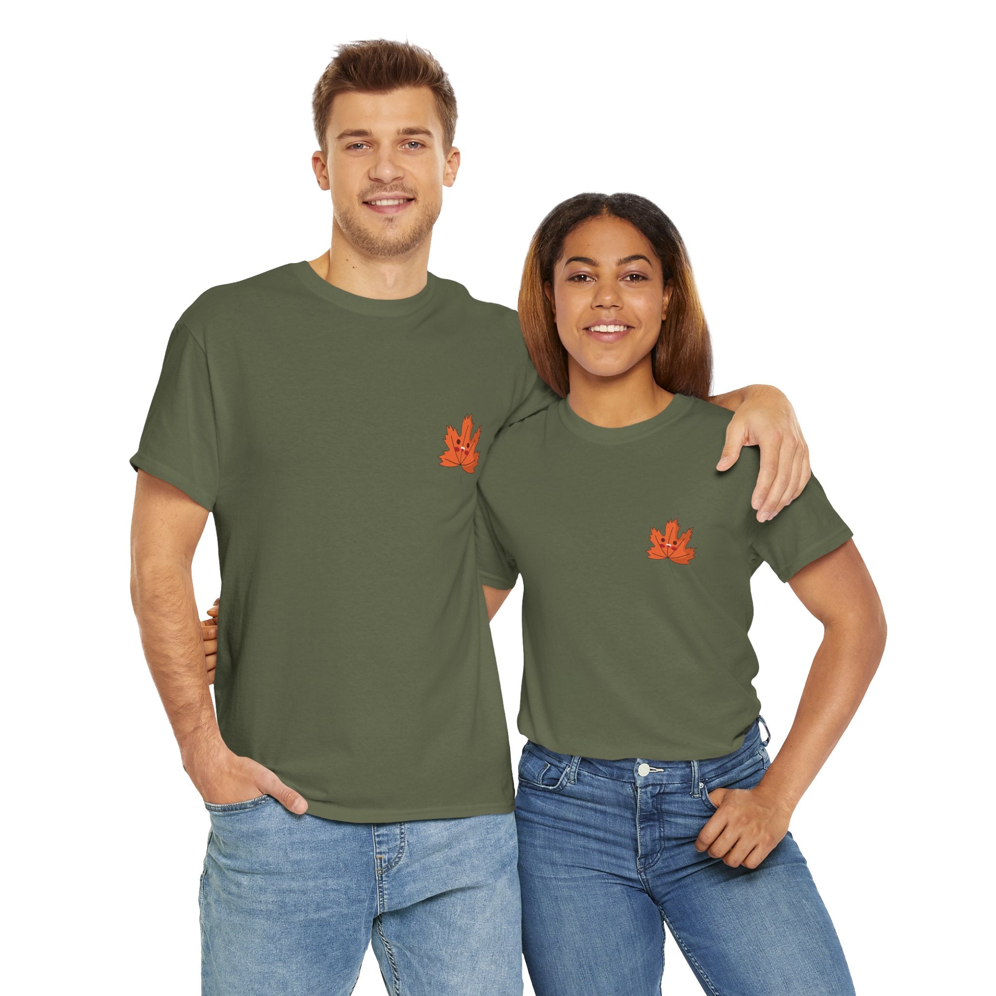 Cute Autumn Leaf Unisex Heavy Cotton Tee