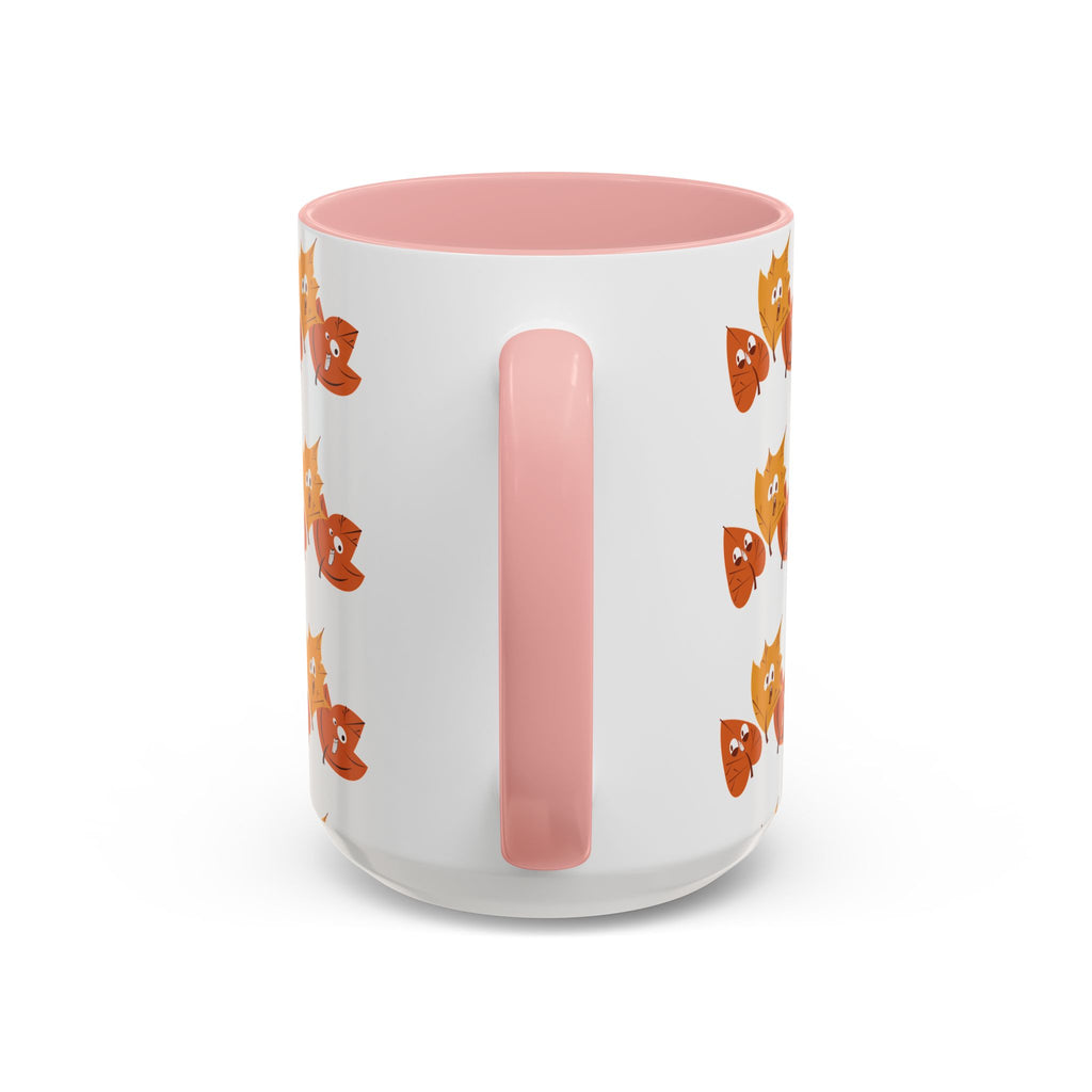 Smiley Autumn Leaves Accent Coffee Mug (11, 15oz)