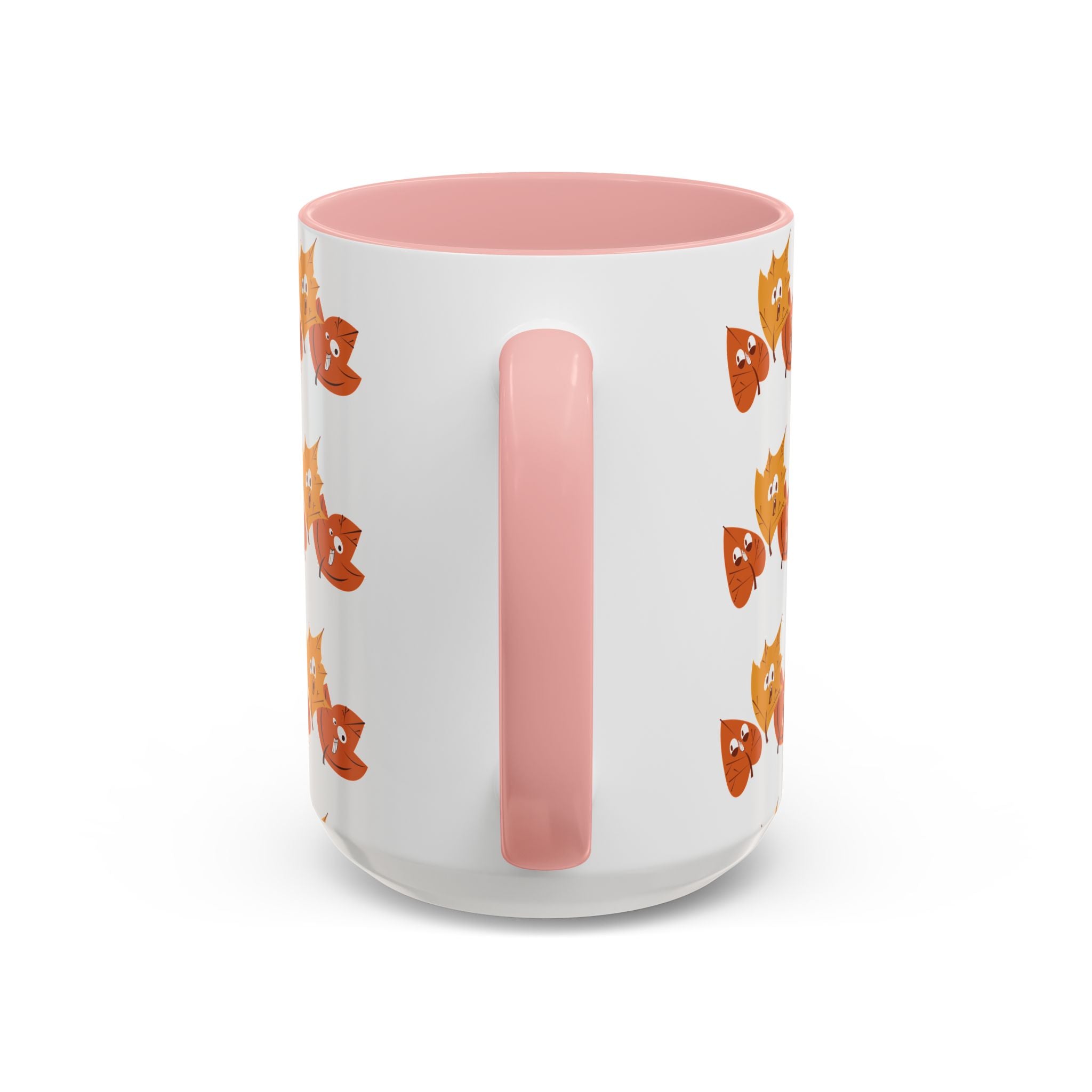 Smiley Autumn Leaves Accent Coffee Mug (11, 15oz)