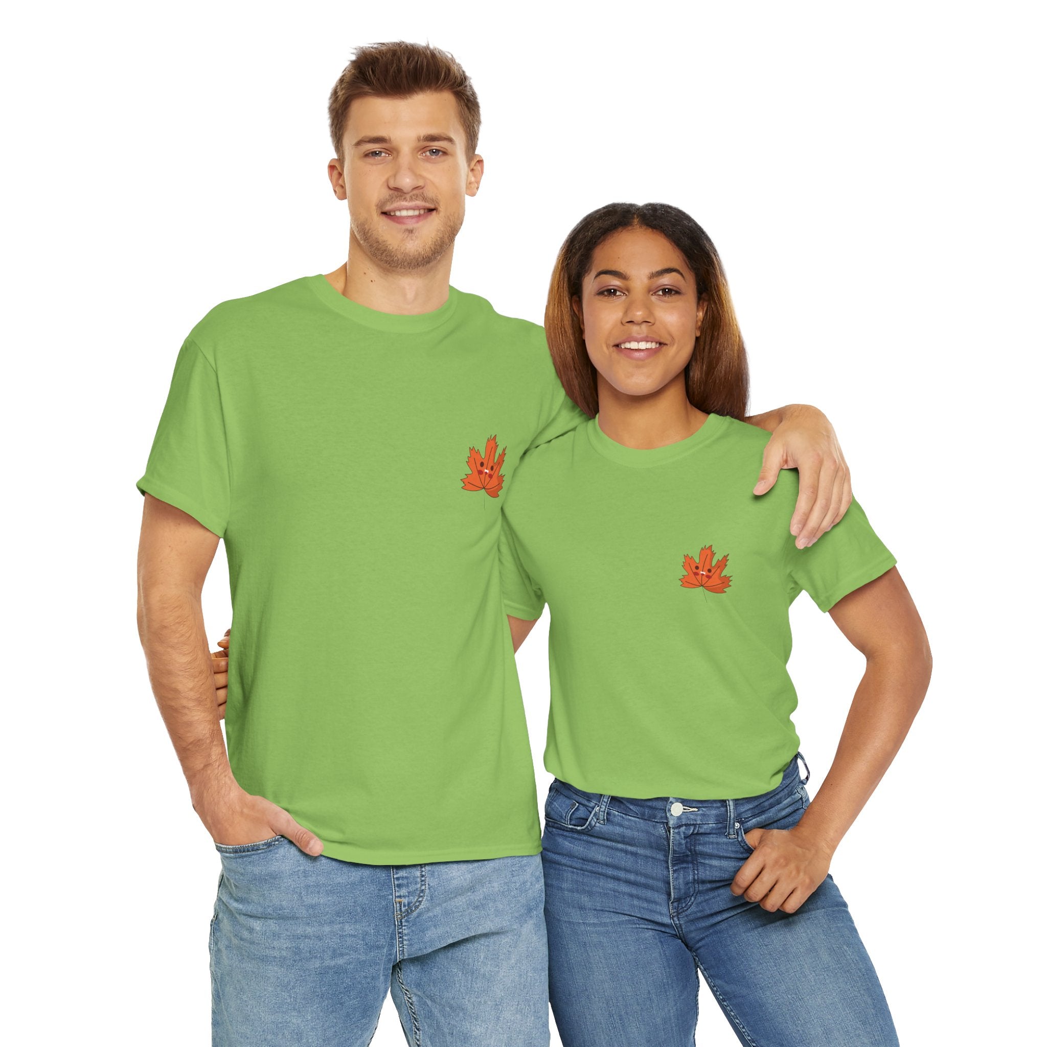 Cute Autumn Leaf Unisex Heavy Cotton Tee