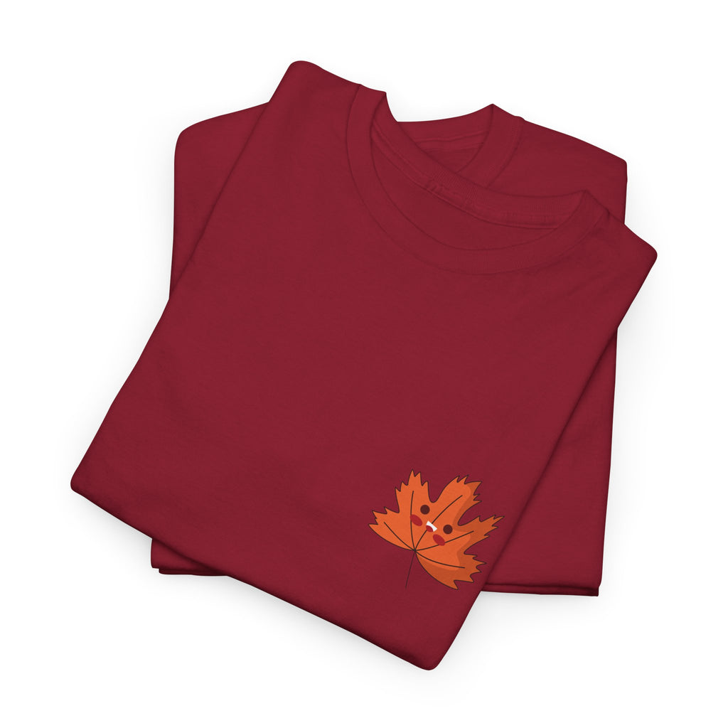 Cute Autumn Leaf Unisex Heavy Cotton Tee