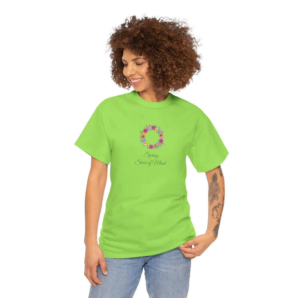 ''Spring State of Mind'' T-Shirt - Floral Wreath Spring Tee