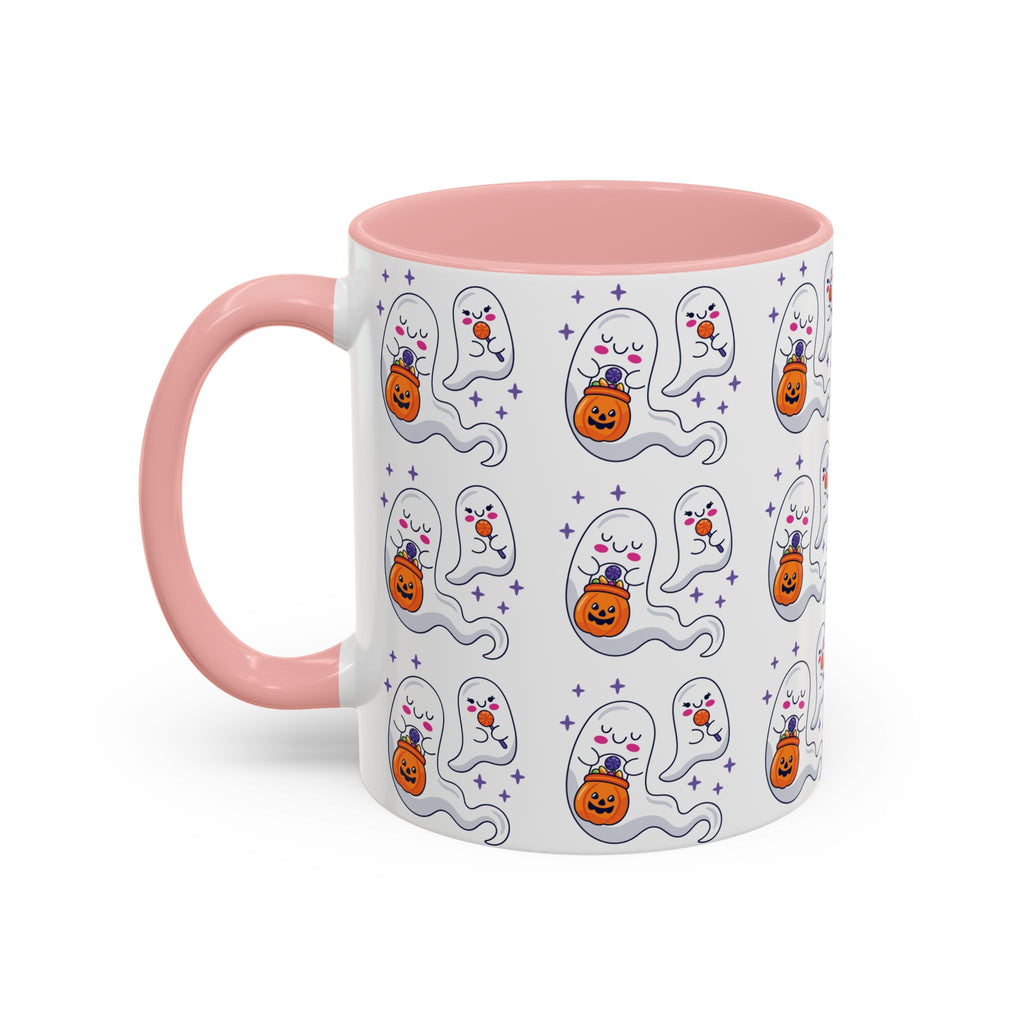 Halloween Ghosts Holding Treats Accent Coffee Mug (11, 15oz)