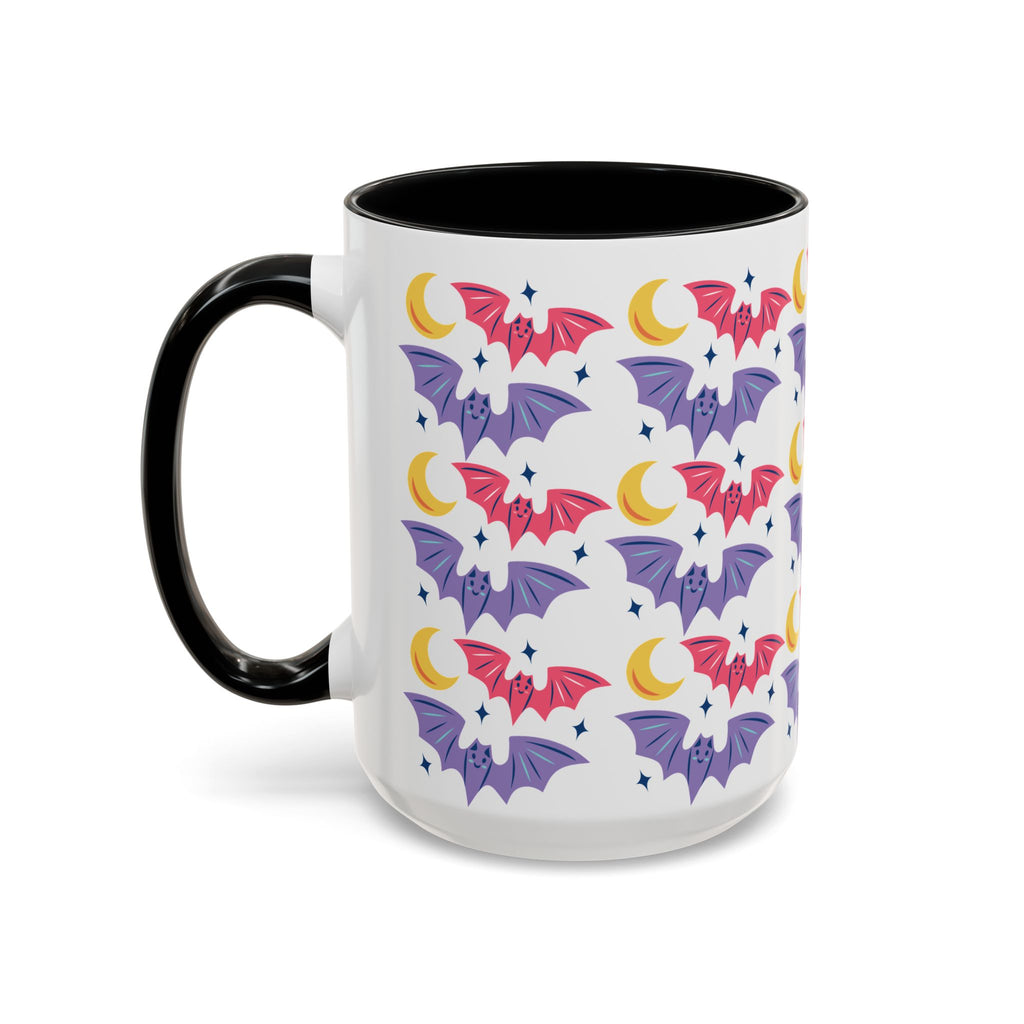 Cute Bats With Crescent Moon Accent Coffee Mug (11, 15oz)