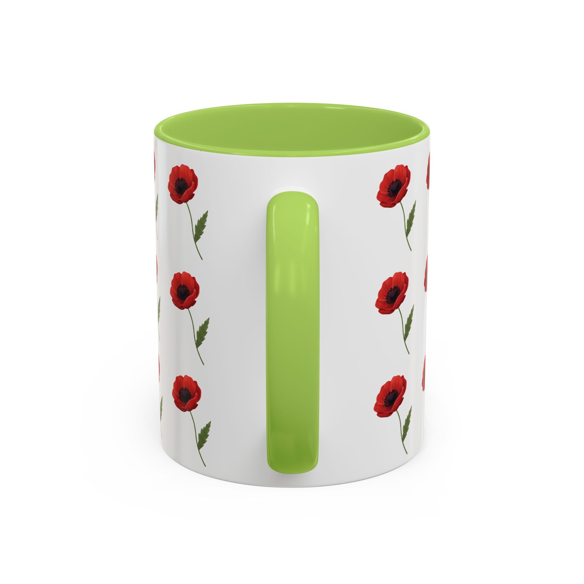 Poppy Pattern Coffee Mug — Red Floral Ceramic 11/15oz