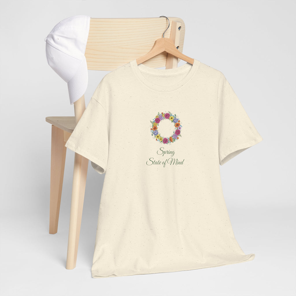 ''Spring State of Mind'' T-Shirt - Floral Wreath Spring Tee