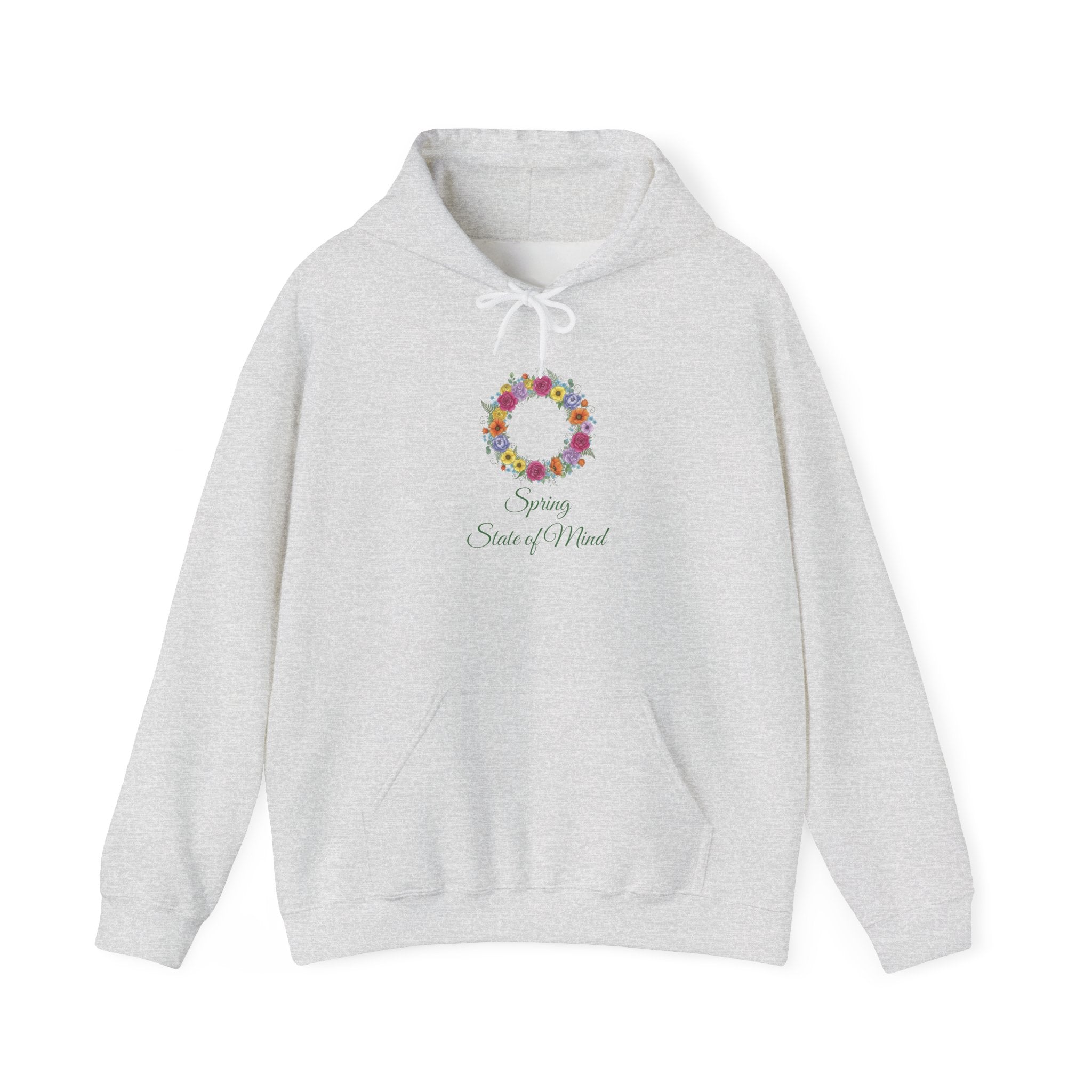 ''Spring State of Mind'' Hoodie —  Floral Wreath Spring Pullover