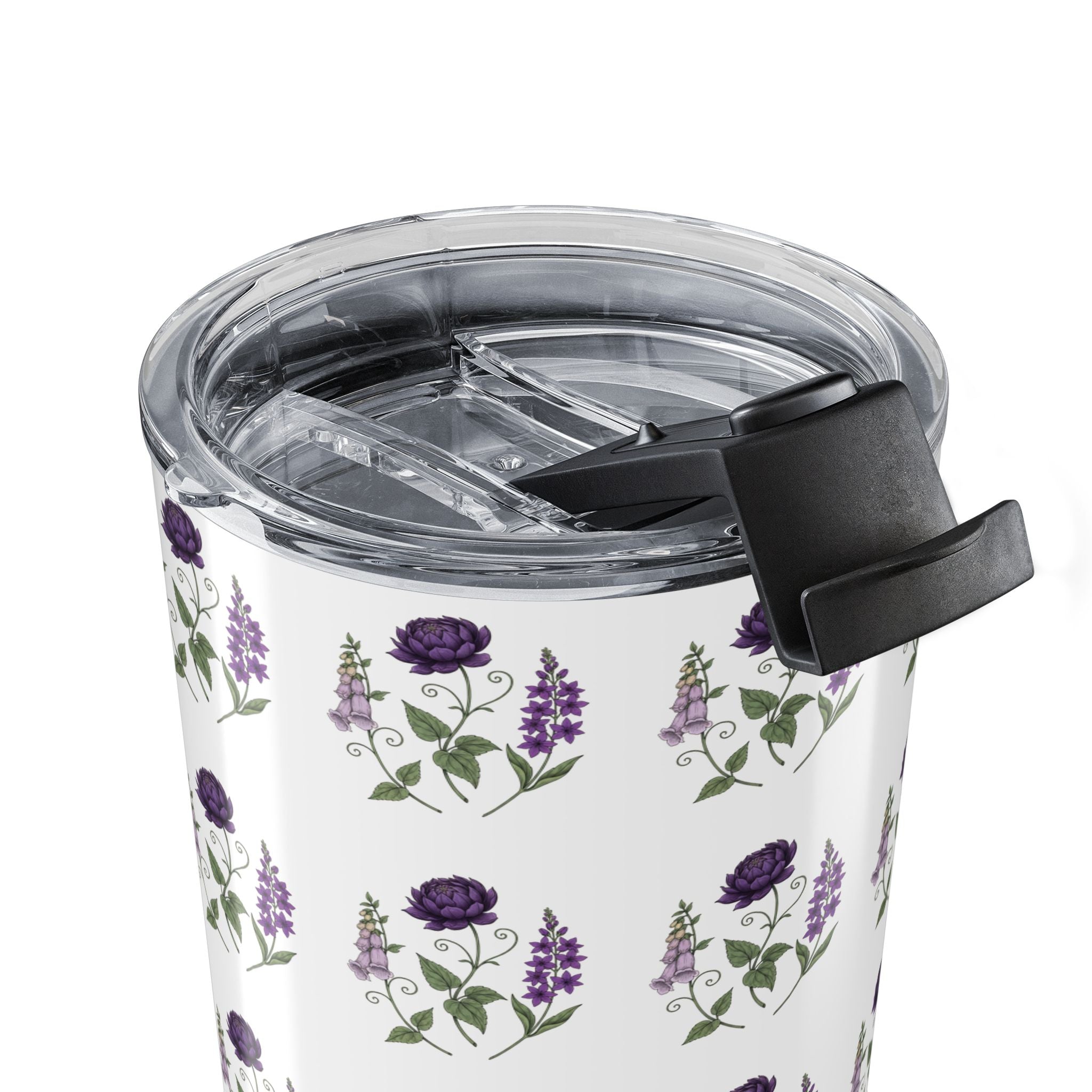 Purple Flowers Tumbler – Vintage Floral Stainless Travel Cup