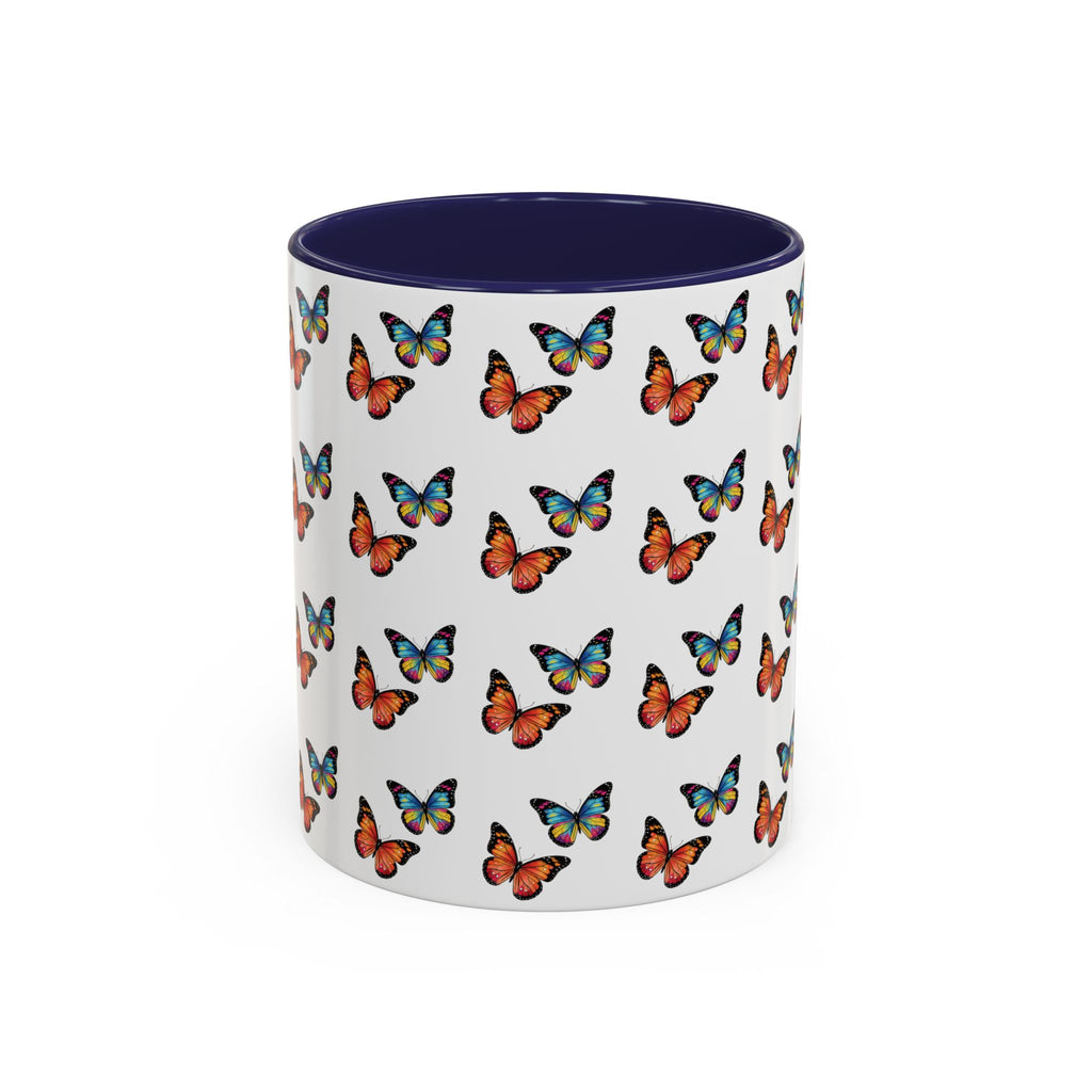 Butterfly Pattern Coffee Mug — Colorful Sunset Butterflies, 11/15oz