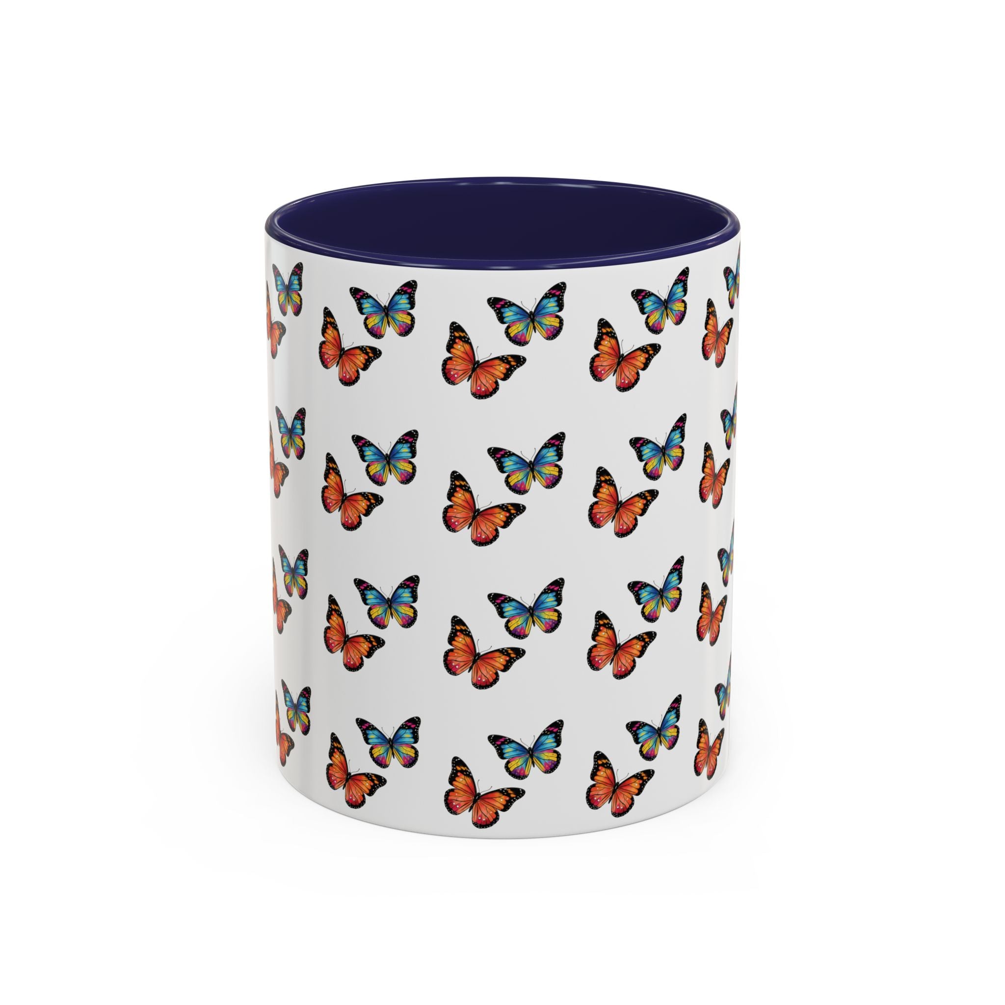 Butterfly Pattern Coffee Mug — Colorful Sunset Butterflies, 11/15oz