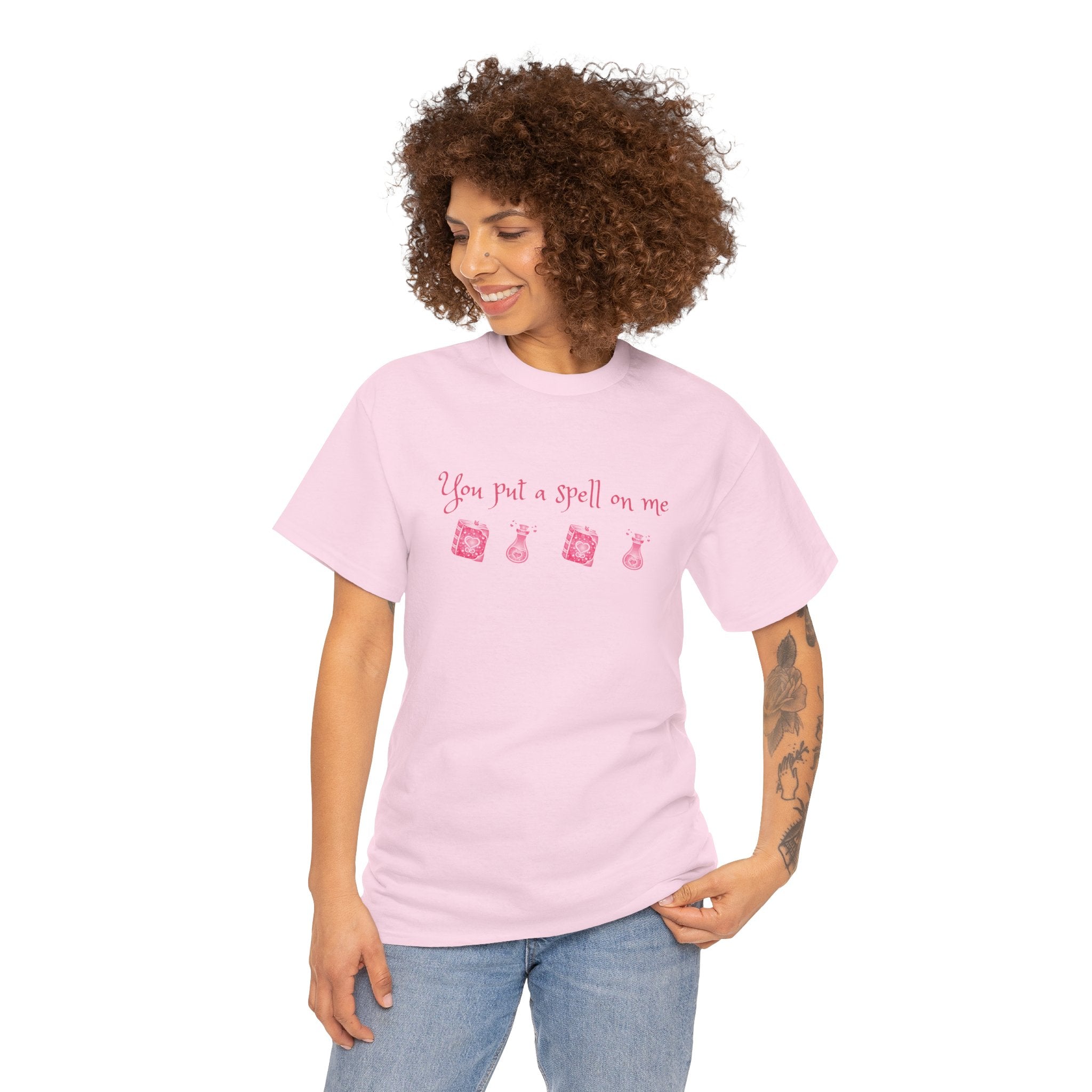 "You Put a Spell on Me" T-Shirt - Pink Potion & Spellbook Tee
