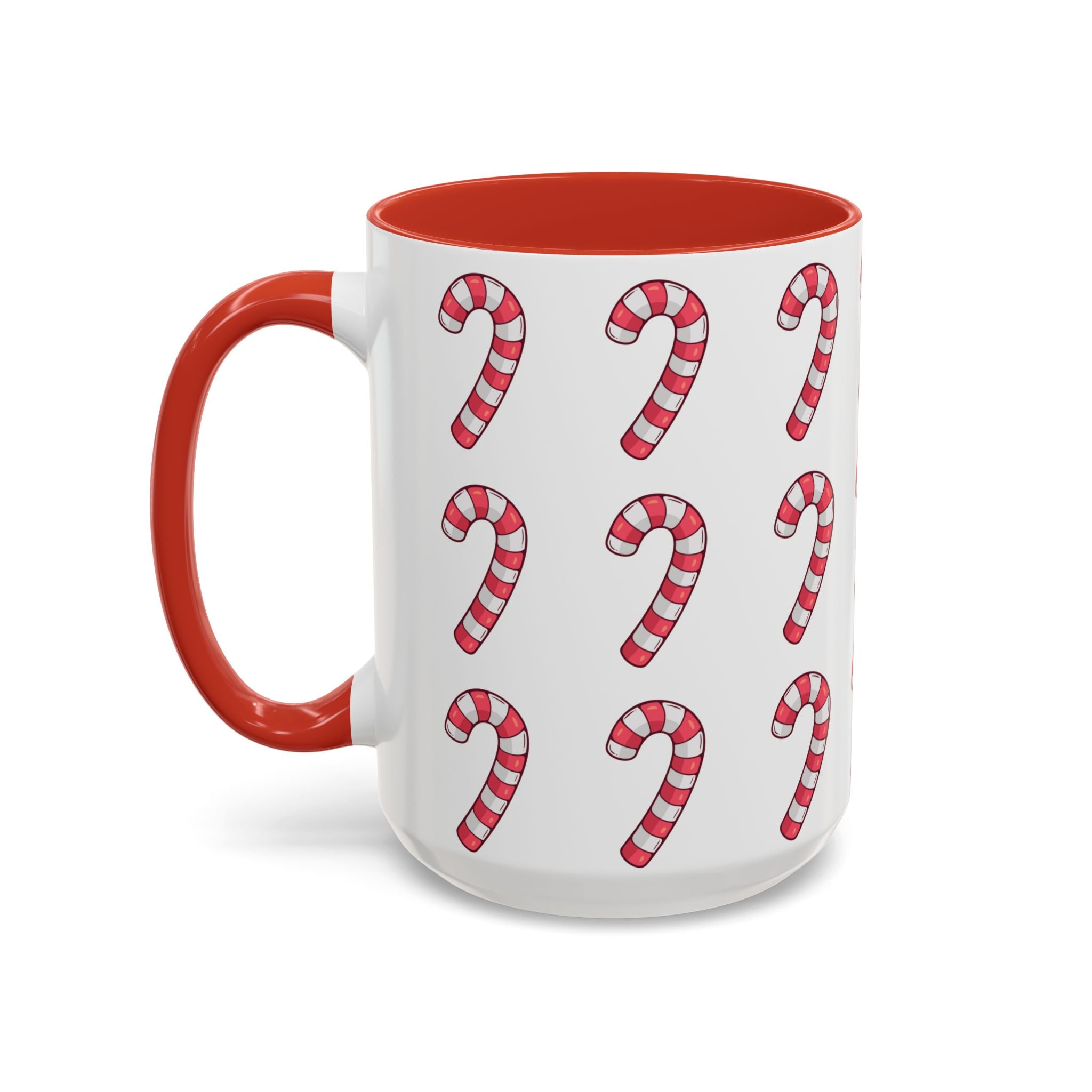 Candy Cane Pattern Accent Coffee Mug (11/15oz)