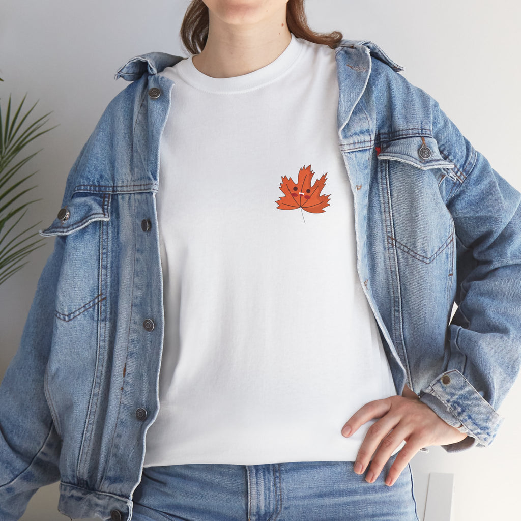 Cute Autumn Leaf Unisex Heavy Cotton Tee