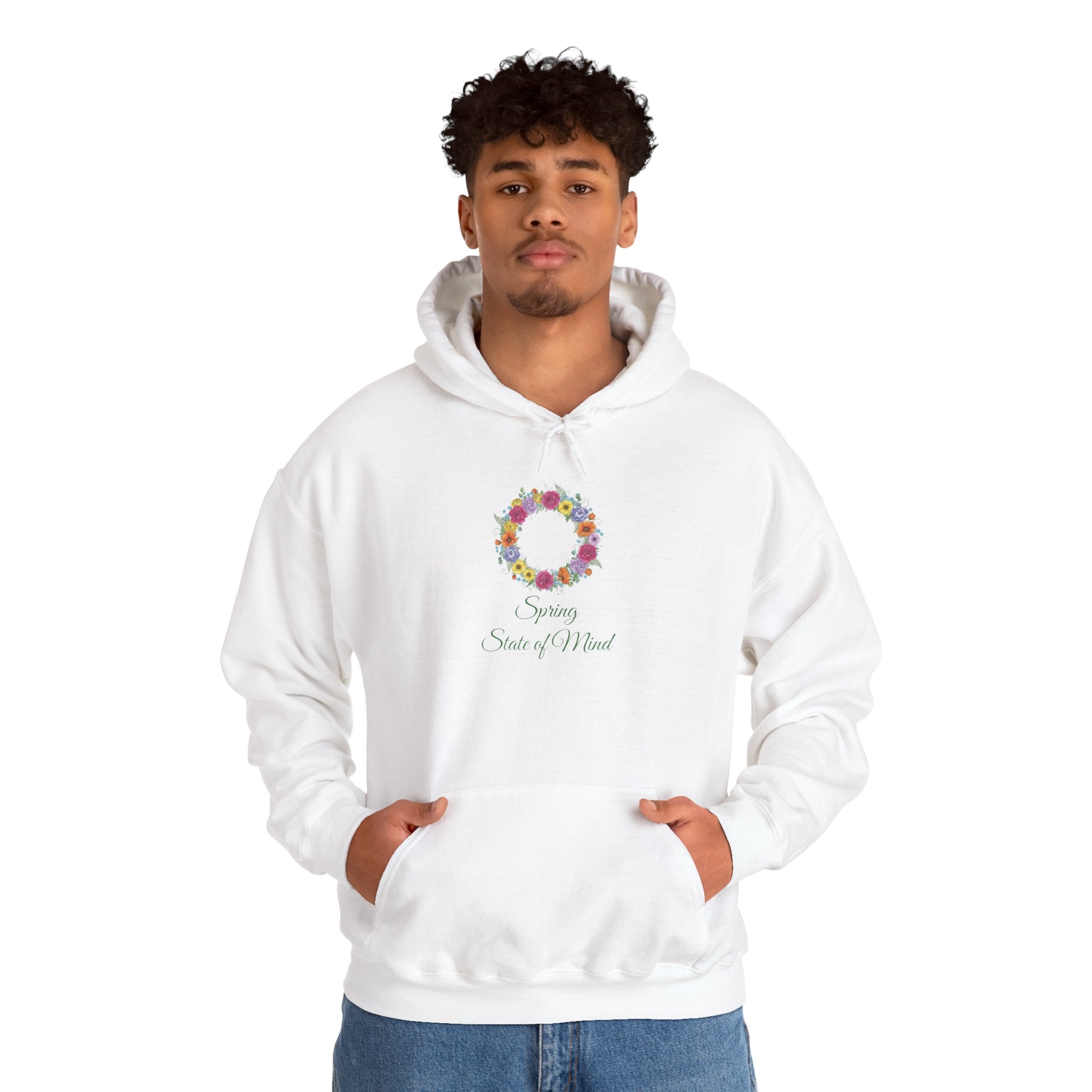 ''Spring State of Mind'' Hoodie —  Floral Wreath Spring Pullover