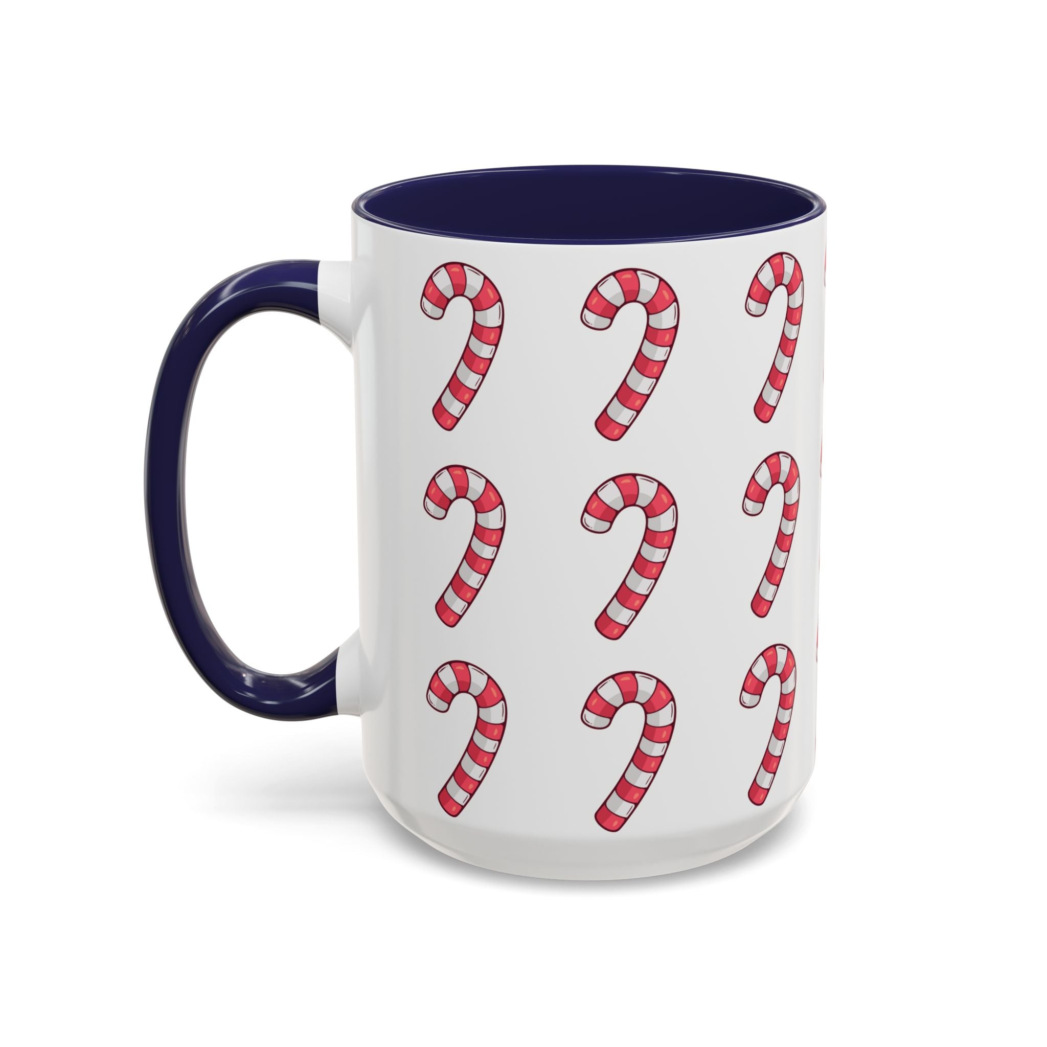 Candy Cane Pattern Accent Coffee Mug (11/15oz)