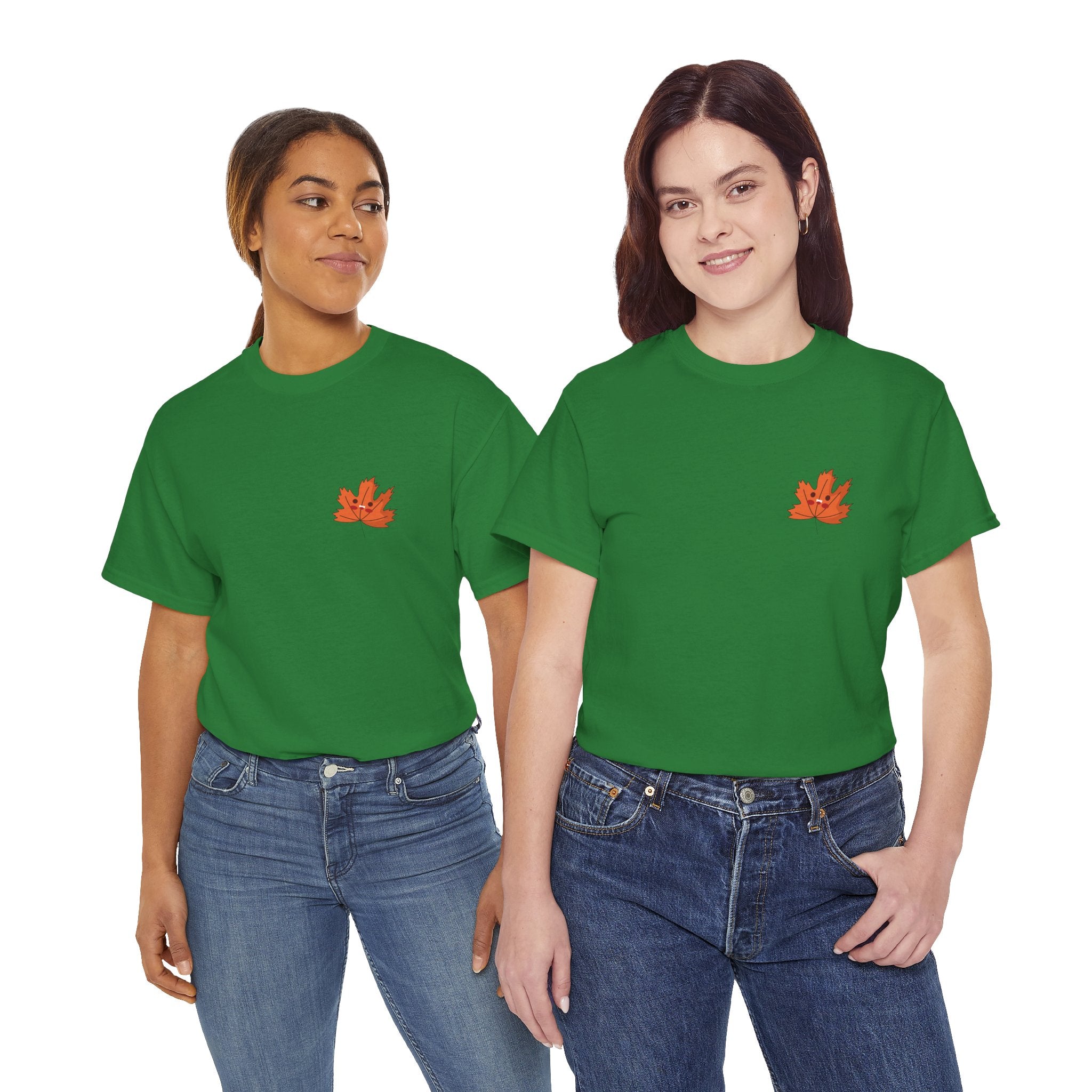 Cute Autumn Leaf Unisex Heavy Cotton Tee