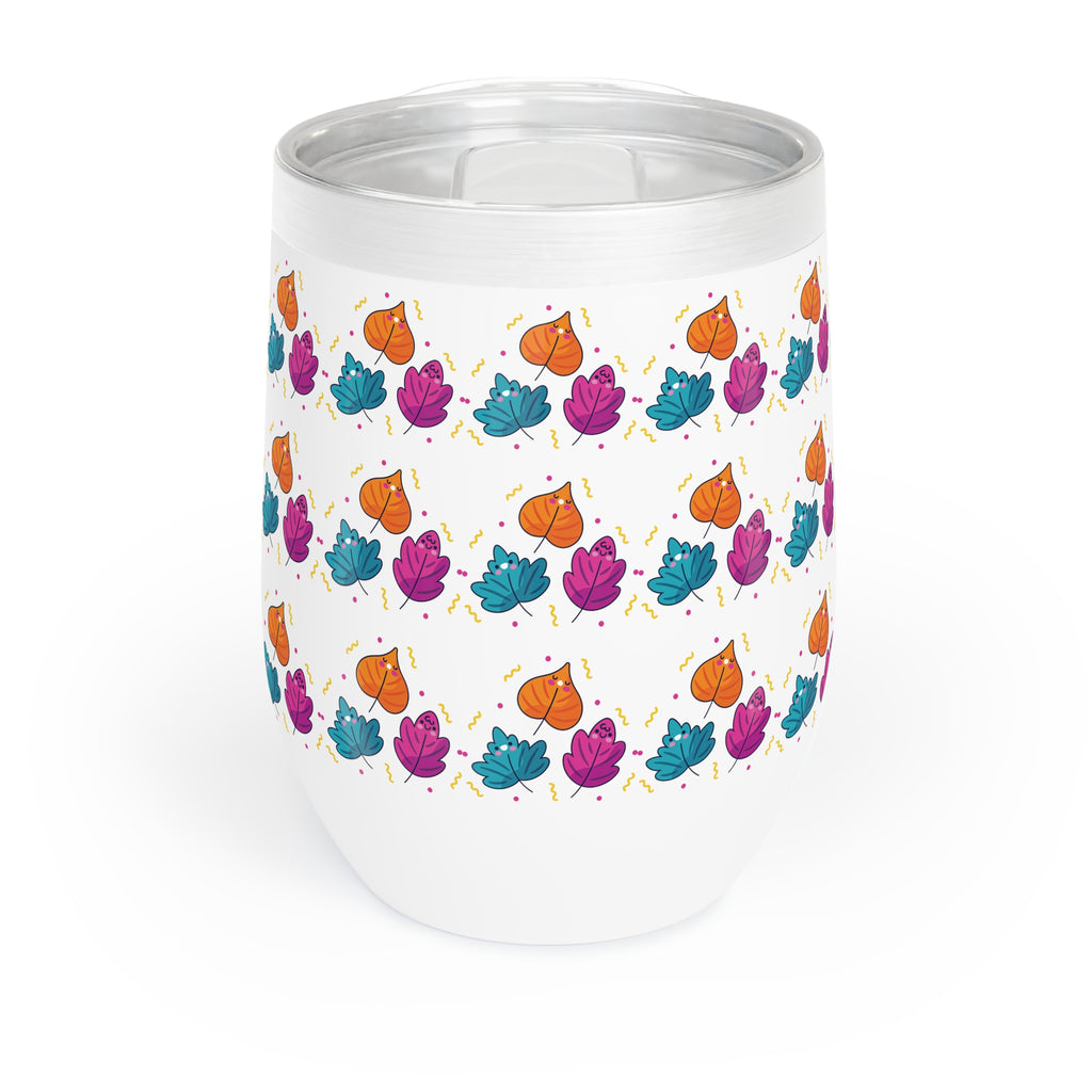 Bright Vibrant Leaves Chill Wine Tumbler