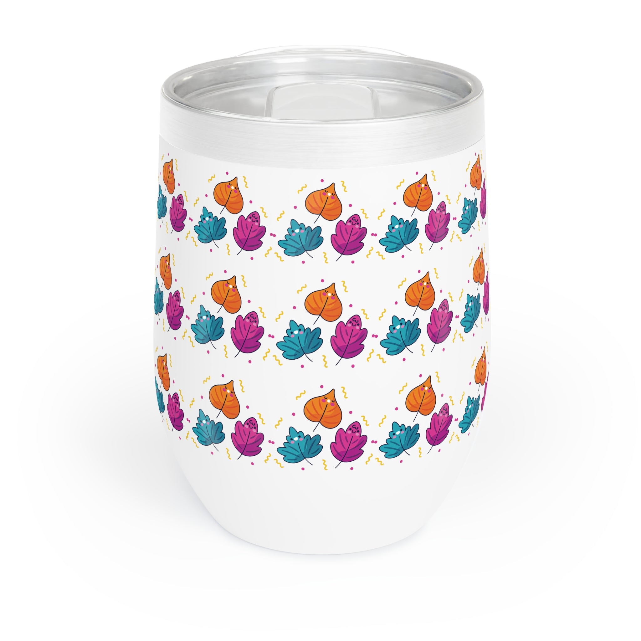 Bright Vibrant Leaves Chill Wine Tumbler
