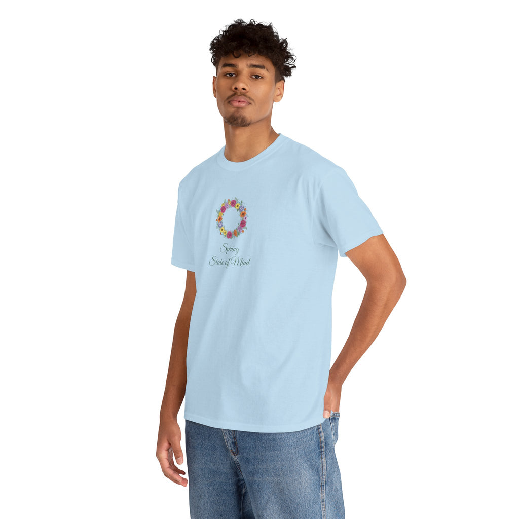 ''Spring State of Mind'' T-Shirt - Floral Wreath Spring Tee