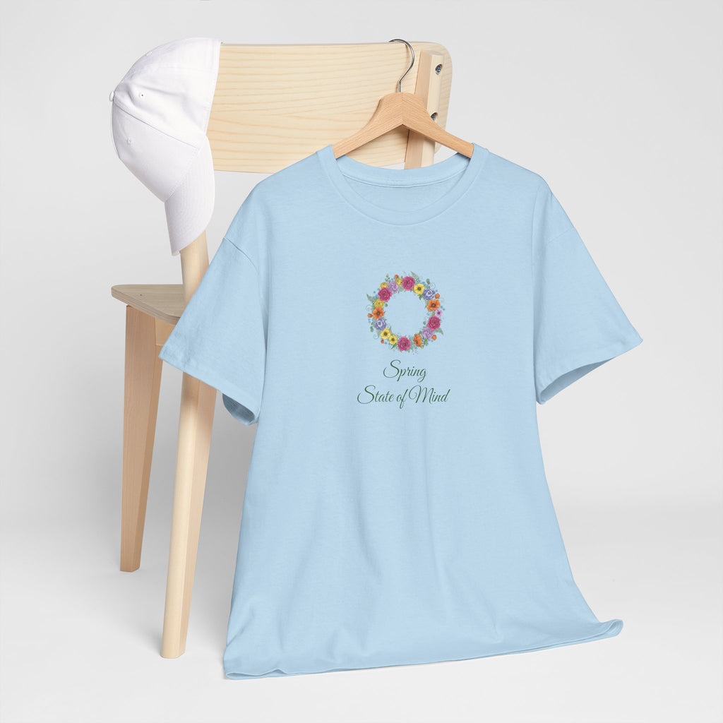 ''Spring State of Mind'' T-Shirt - Floral Wreath Spring Tee