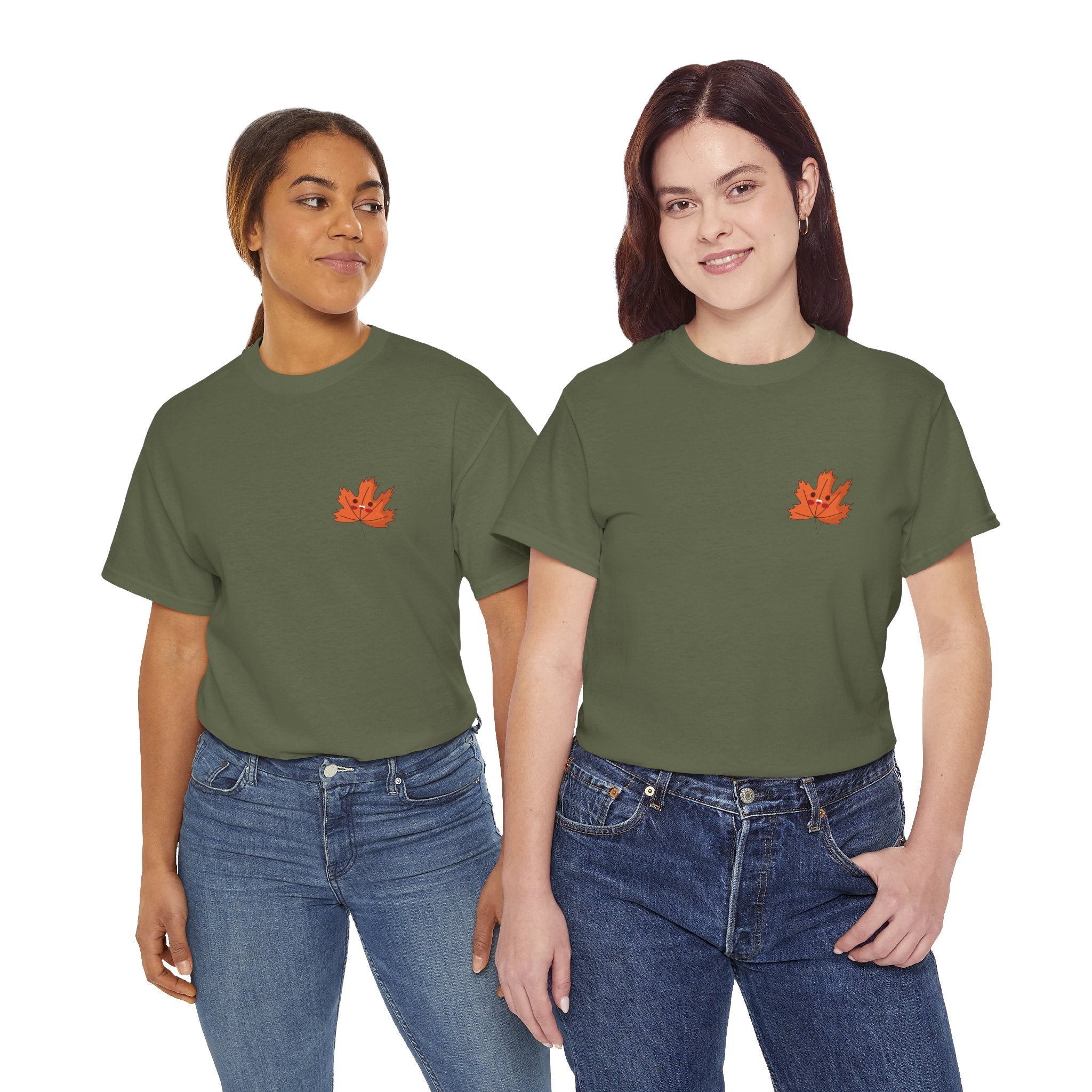 Cute Autumn Leaf Unisex Heavy Cotton Tee