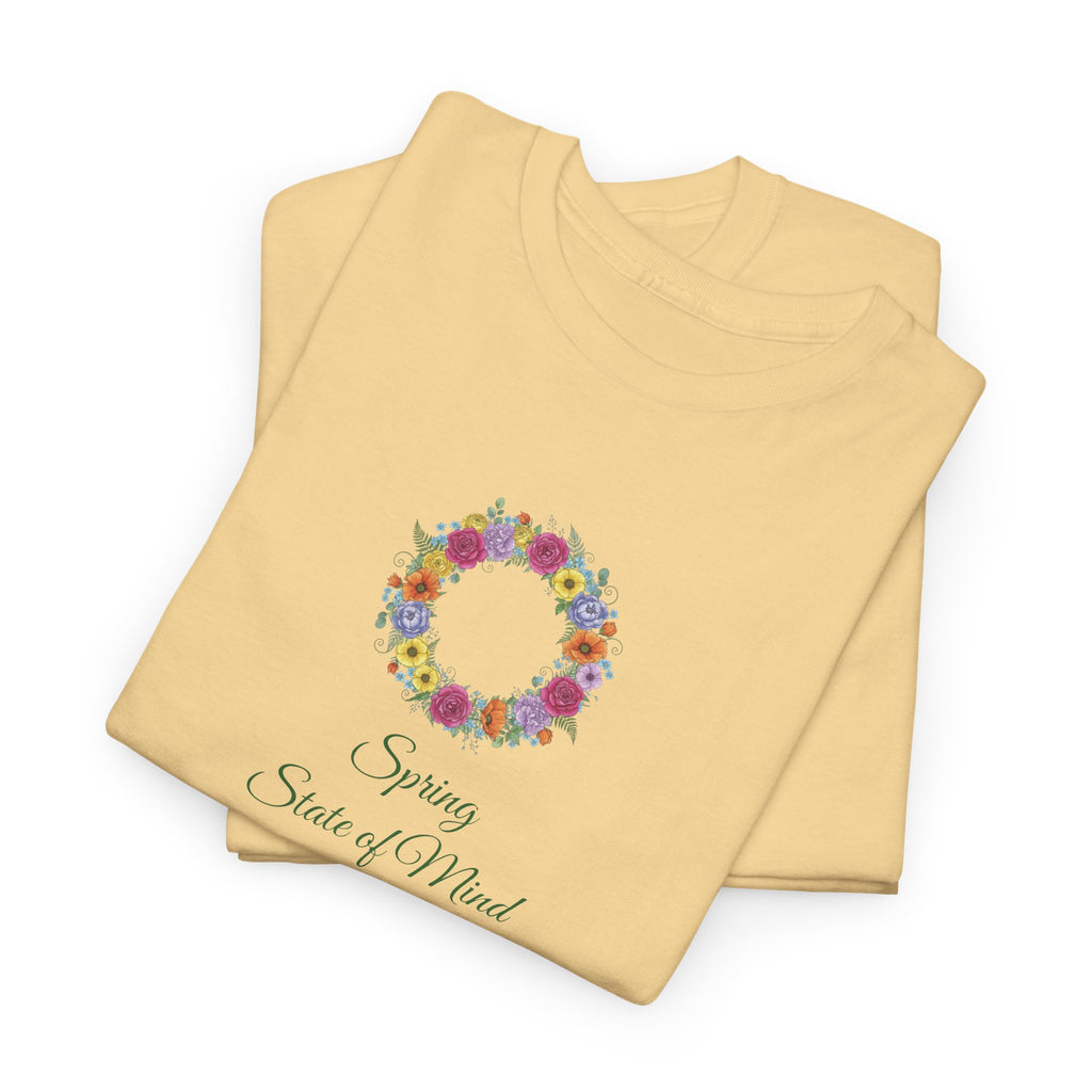 ''Spring State of Mind'' T-Shirt - Floral Wreath Spring Tee