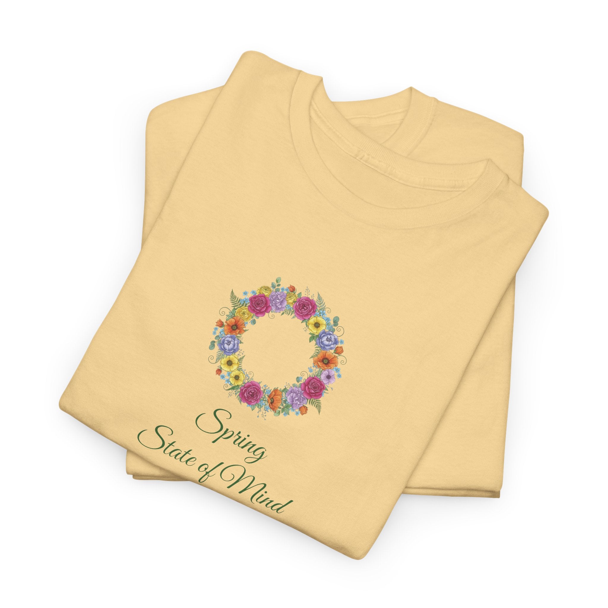 ''Spring State of Mind'' T-Shirt - Floral Wreath Spring Tee