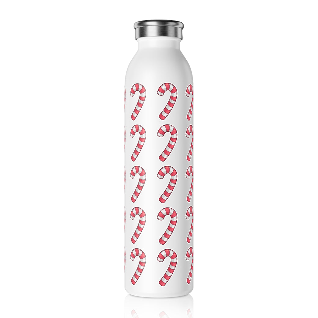Candy Cane Pattern Slim Water Bottle