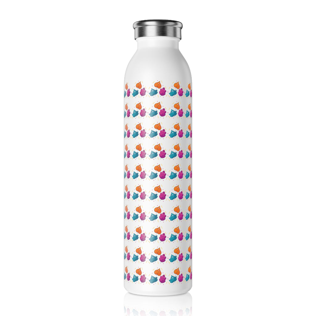 Bright Vibrant Leaves Slim Water Bottle