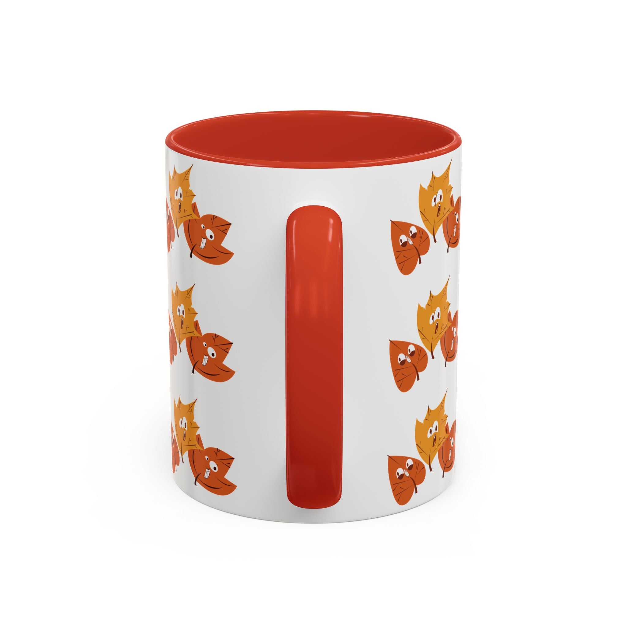 Smiley Autumn Leaves Accent Coffee Mug (11, 15oz)